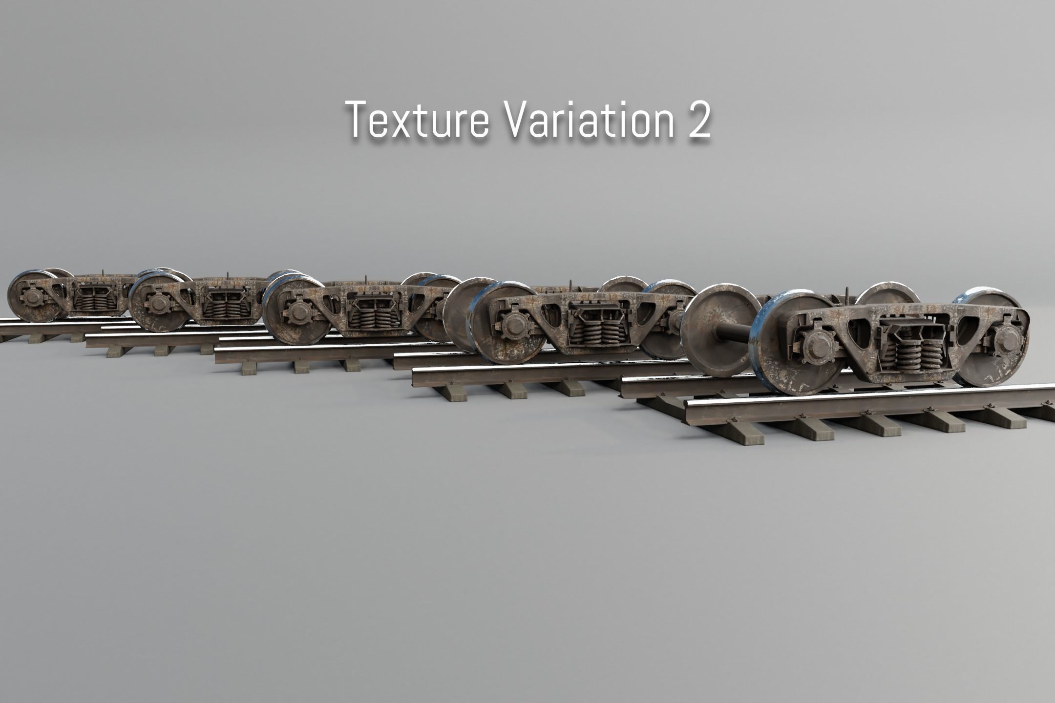 Railway Freight Bogie 18-100 Game ready Low-poly 3D model_10