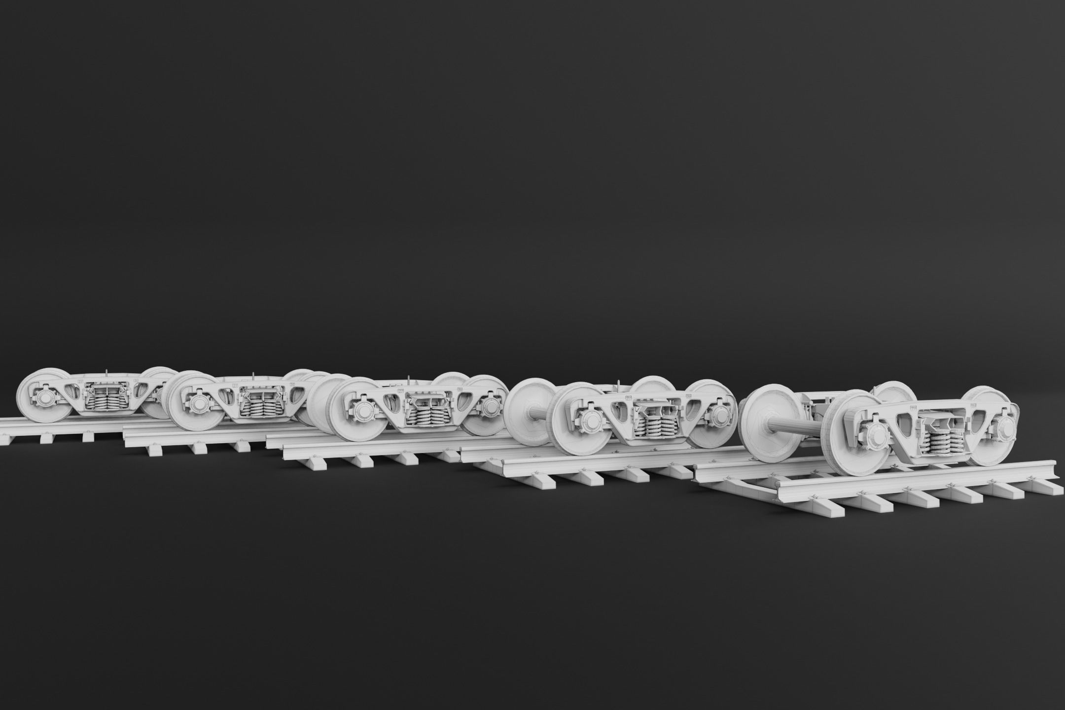 Railway Freight Bogie 18-100 Game ready Low-poly 3D model_16