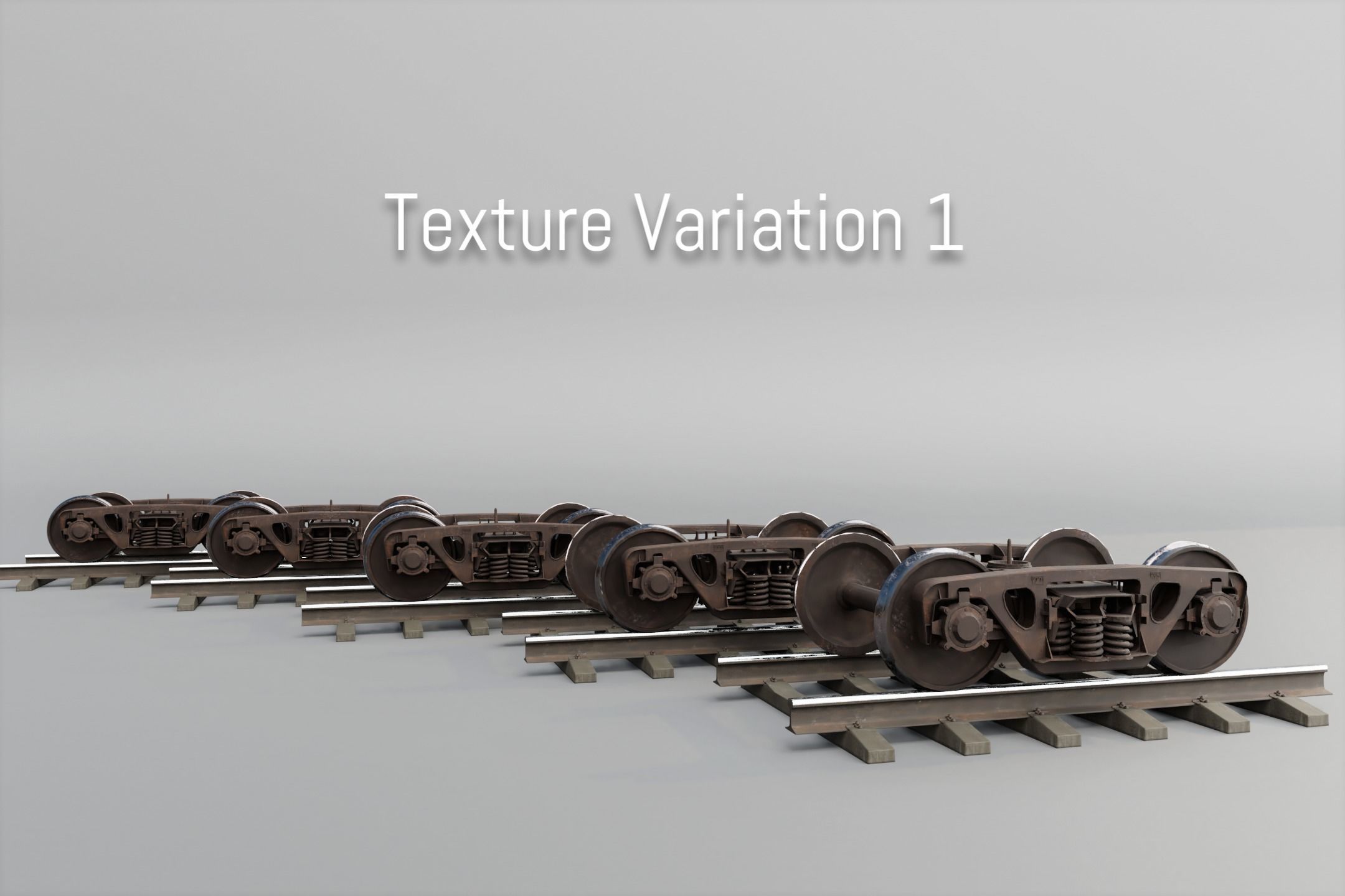 Railway Freight Bogie 18-100 Game ready Low-poly 3D model_9