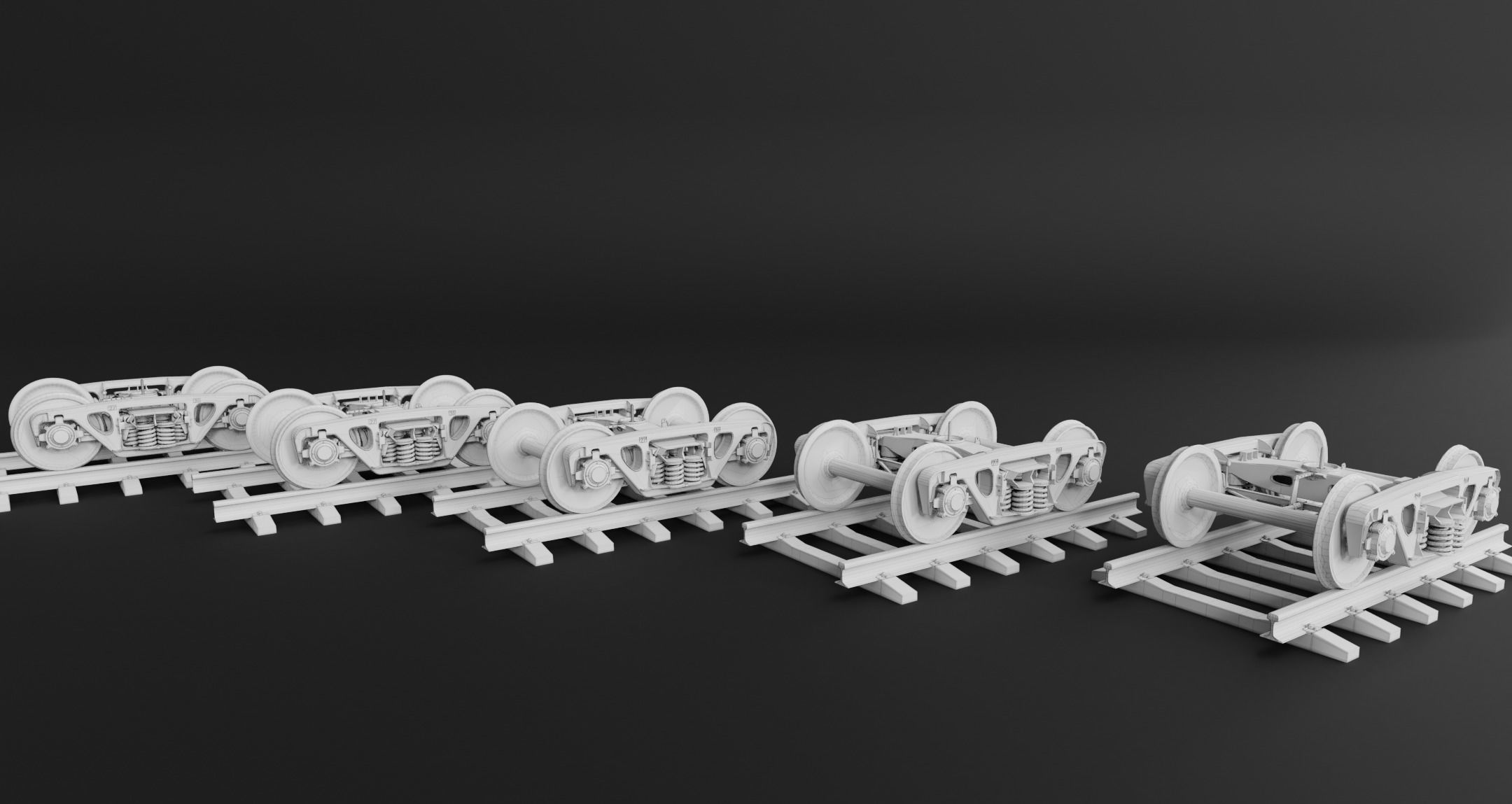 Railway Freight Bogie 18-100 Game ready Low-poly 3D model_17