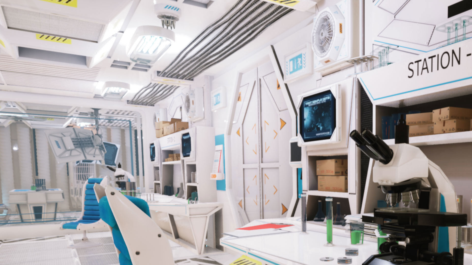 Sci-fi Lab Research Facility Environment Kitbash Low-poly 3D model_3