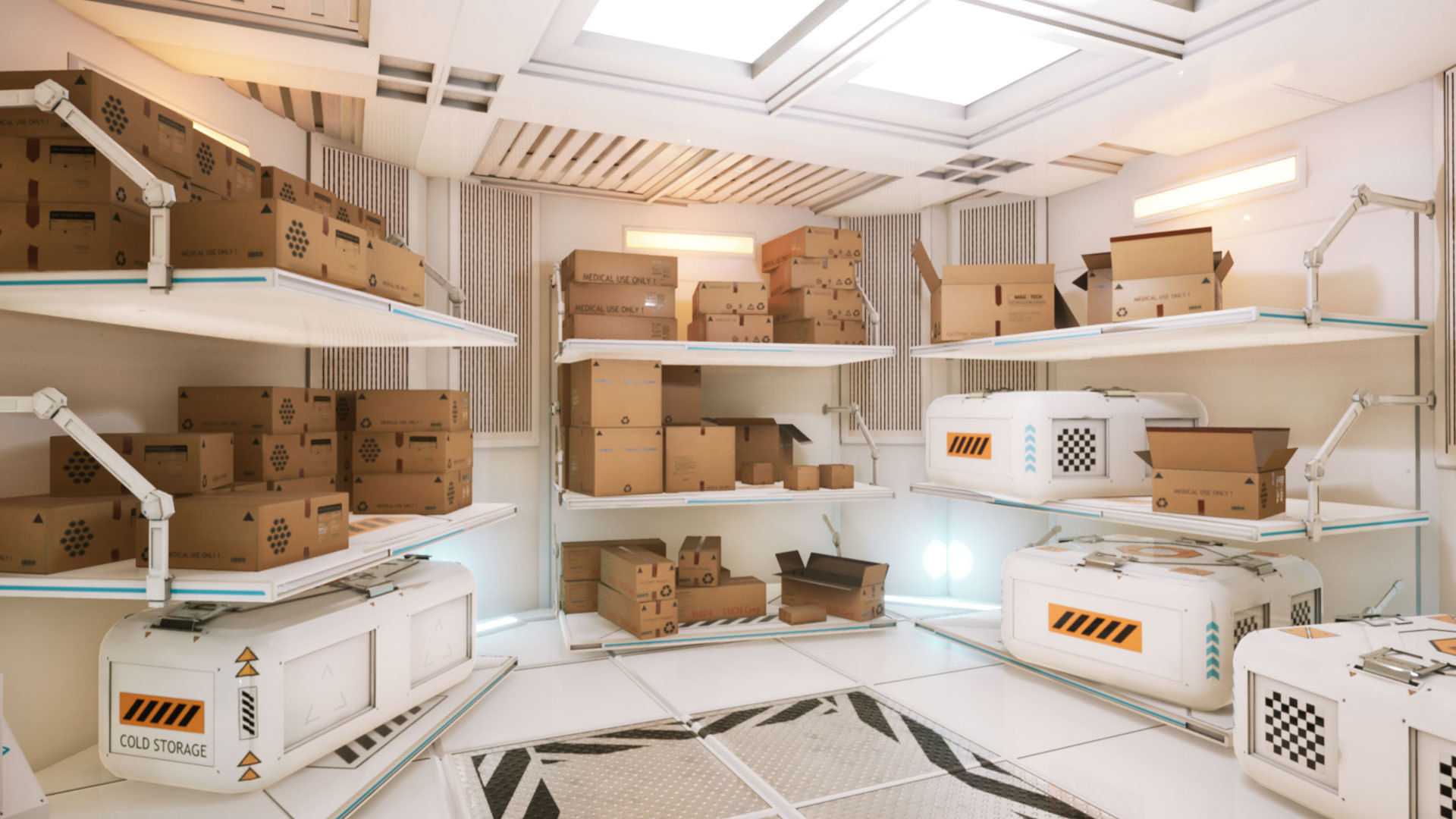 Sci-fi Lab Research Facility Environment Kitbash Low-poly 3D model_5