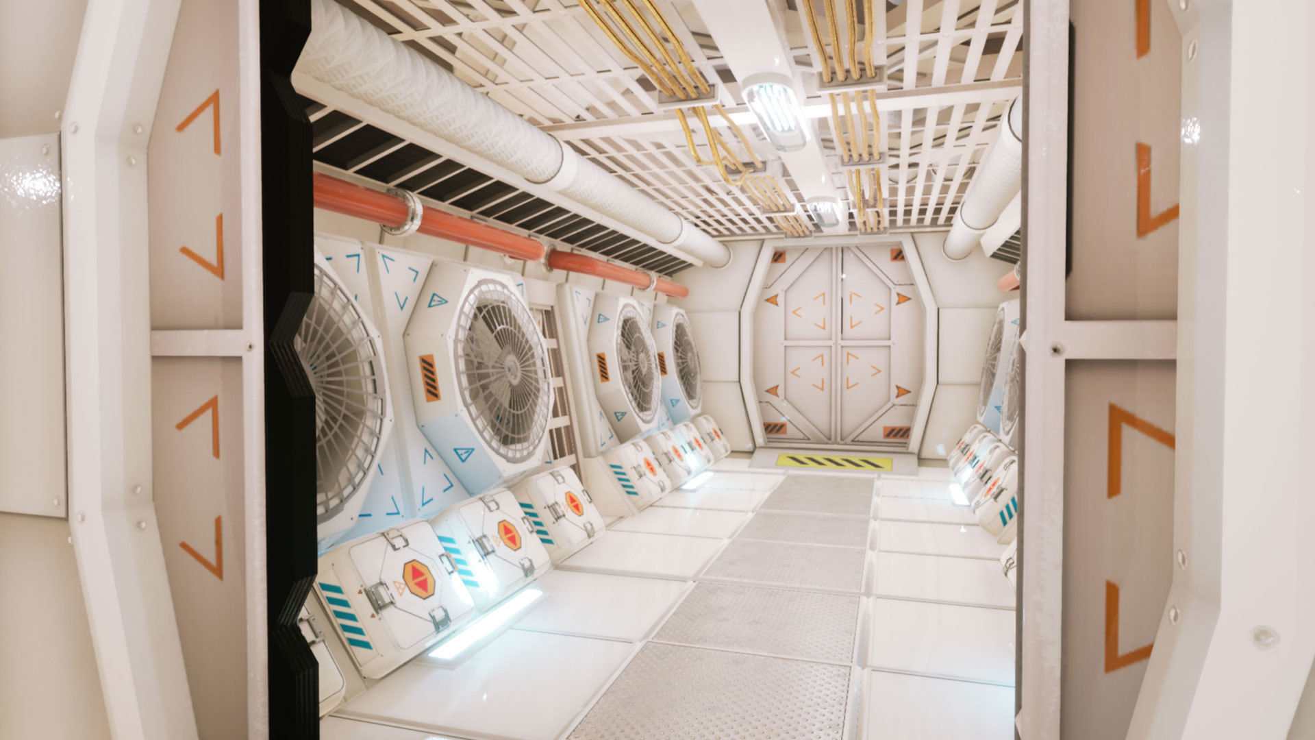 Sci-fi Lab Research Facility Environment Kitbash Low-poly 3D model_9