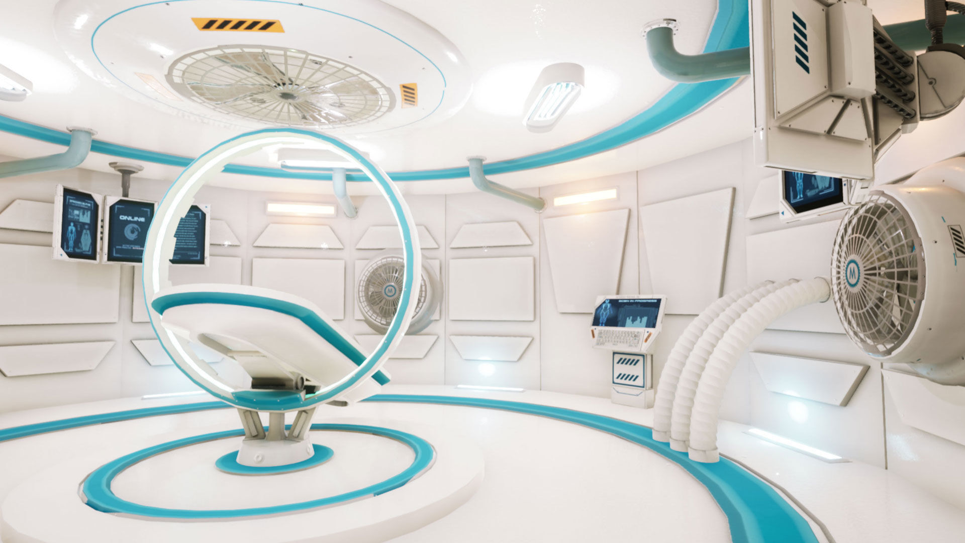 Sci-fi Lab Research Facility Environment Kitbash Low-poly 3D model_11