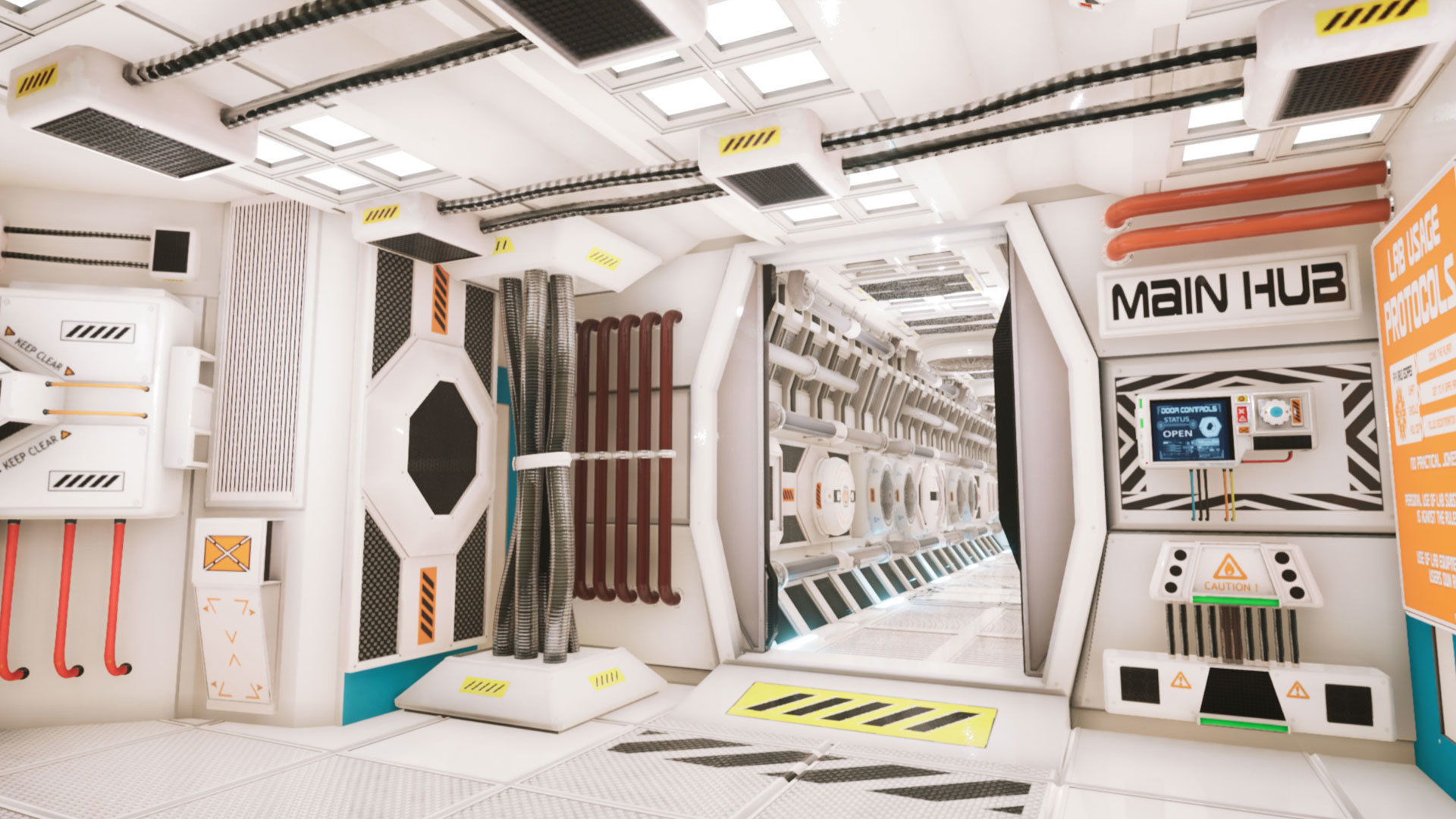 Sci-fi Lab Research Facility Environment Kitbash Low-poly 3D model_16