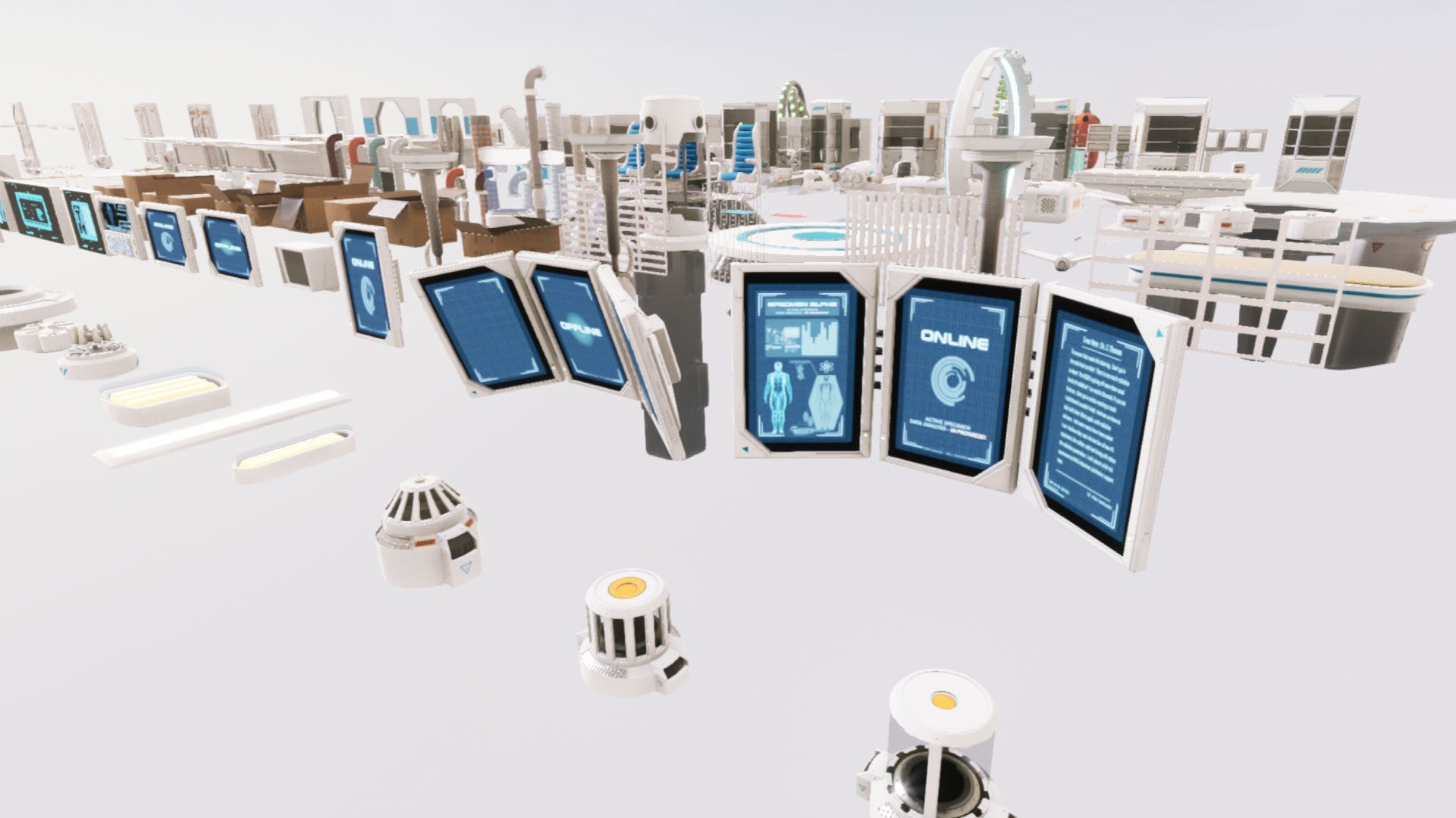 Sci-fi Lab Research Facility Environment Kitbash Low-poly 3D model_12