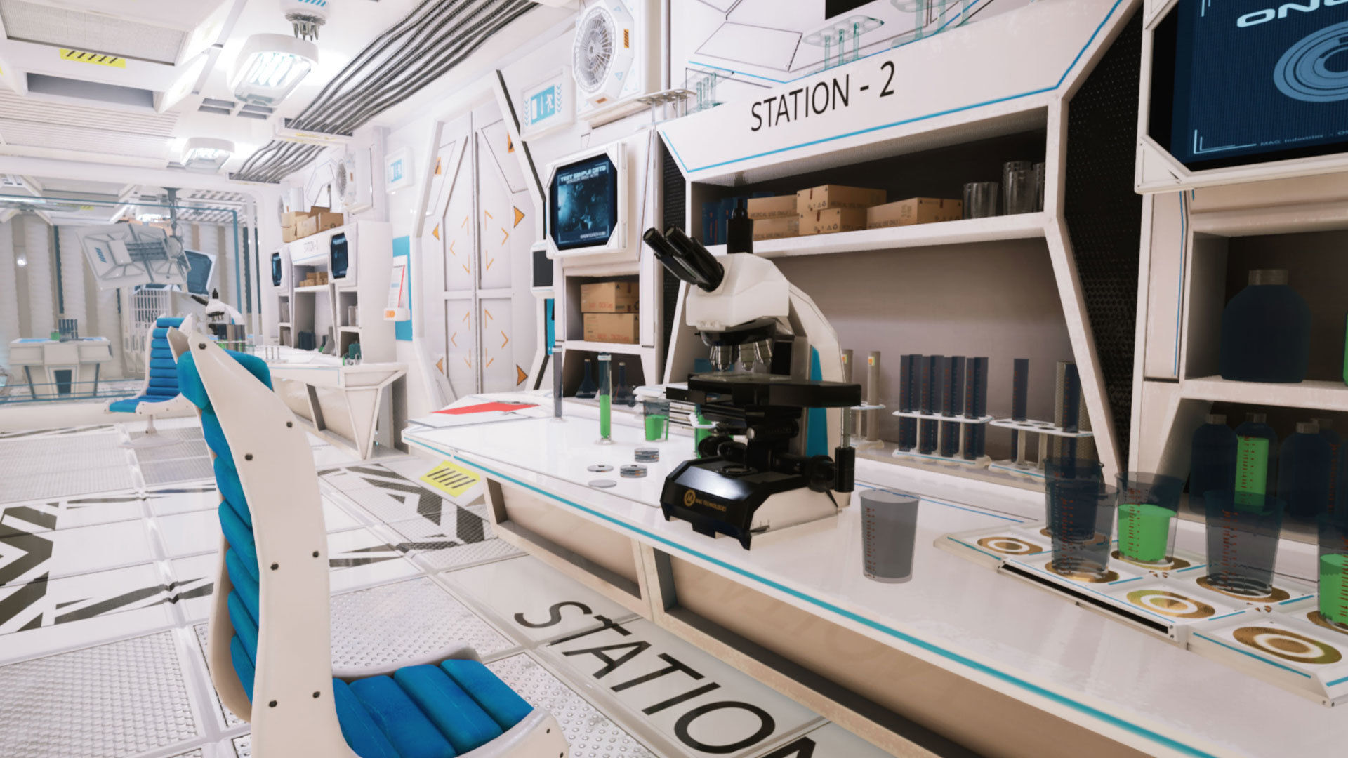 Sci-fi Lab Research Facility Environment Kitbash Low-poly 3D model_2