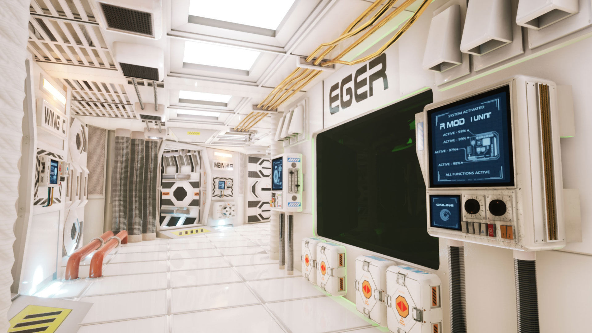 Sci-fi Lab Research Facility Environment Kitbash Low-poly 3D model_13