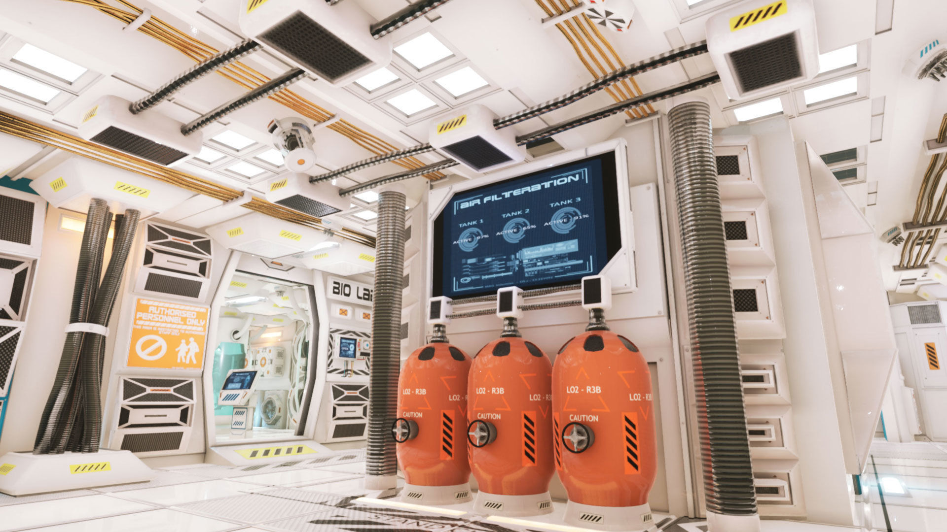 Sci-fi Lab Research Facility Environment Kitbash Low-poly 3D model_10