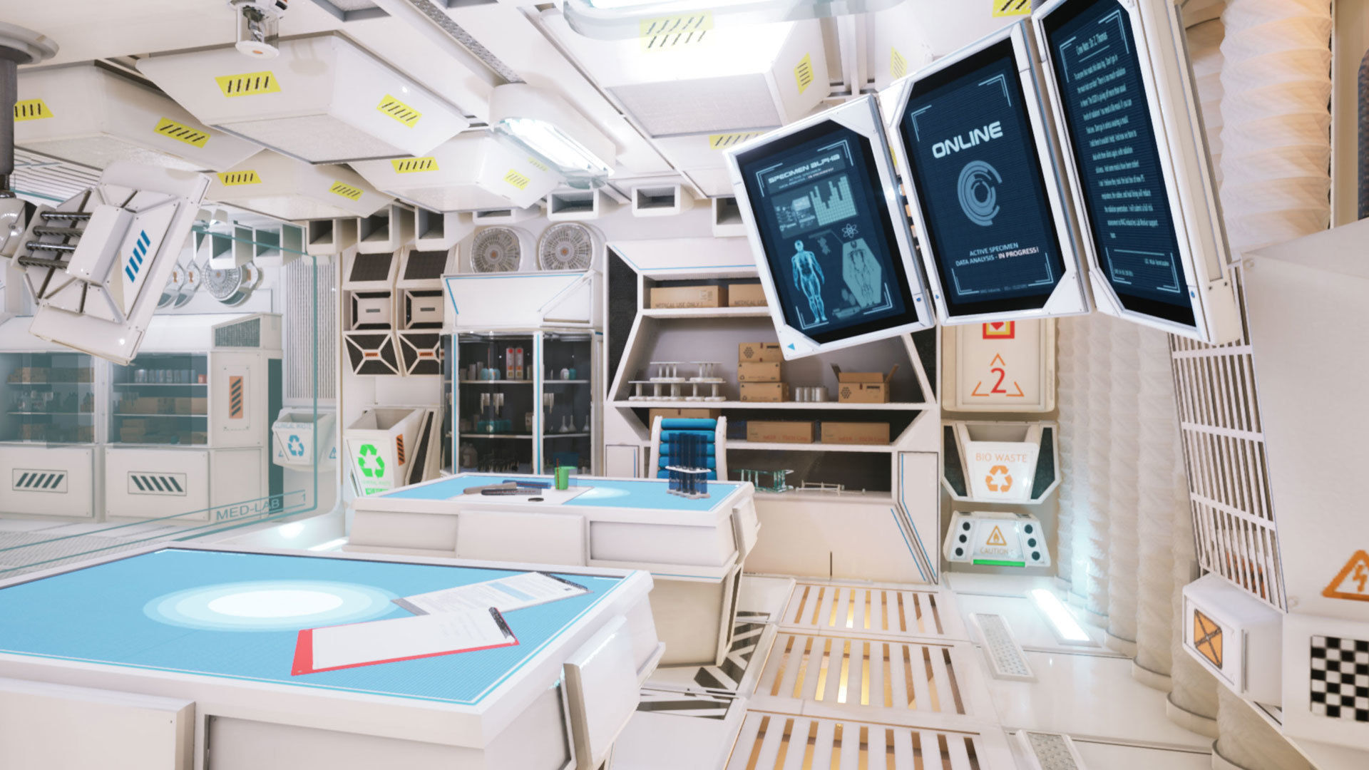 Sci-fi Lab Research Facility Environment Kitbash Low-poly 3D model_7
