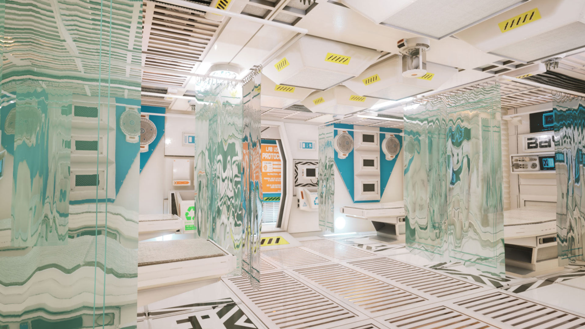 Sci-fi Lab Research Facility Environment Kitbash Low-poly 3D model_8