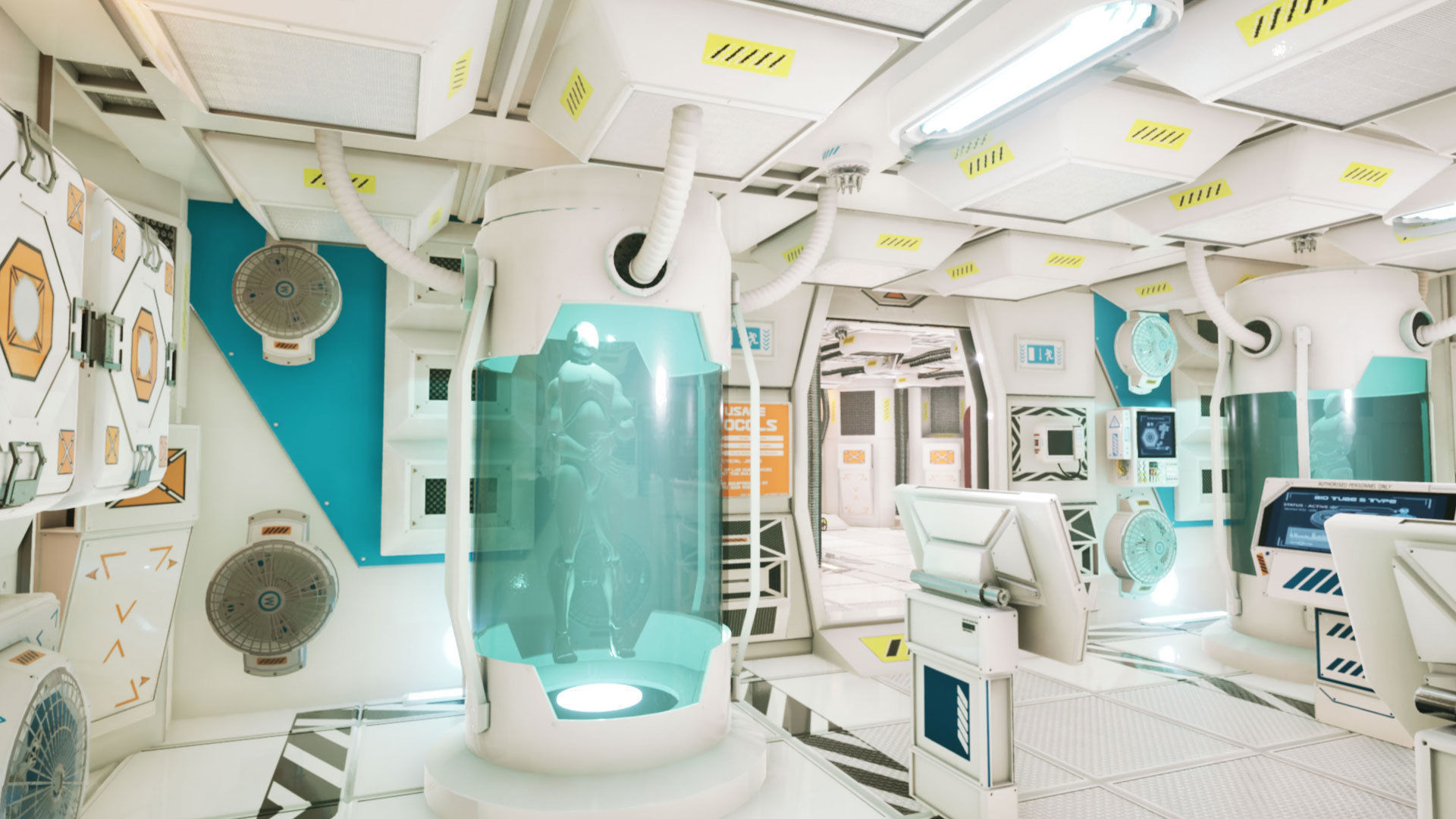 Sci-fi Lab Research Facility Environment Kitbash Low-poly 3D model_18