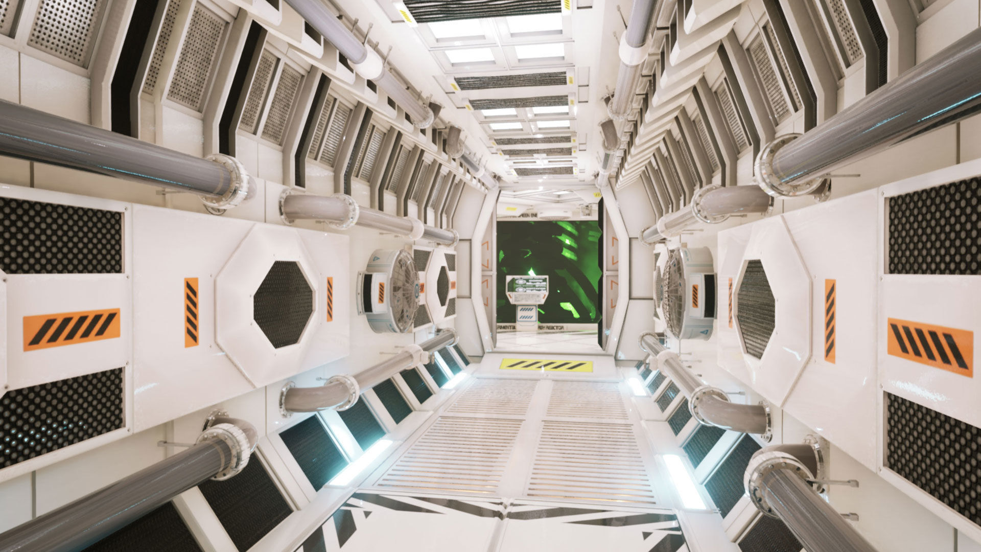 Sci-fi Lab Research Facility Environment Kitbash Low-poly 3D model_14