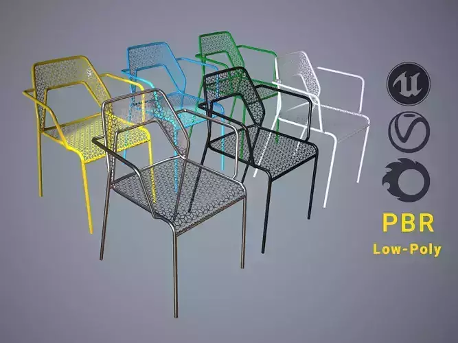 Armchair outdoor chair Hotmesh Bludot Low-poly 3D model