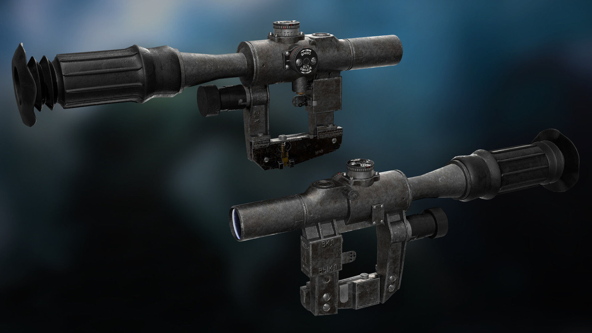 Optical Sniper Sight PSO-1 Low-poly 3D model_13