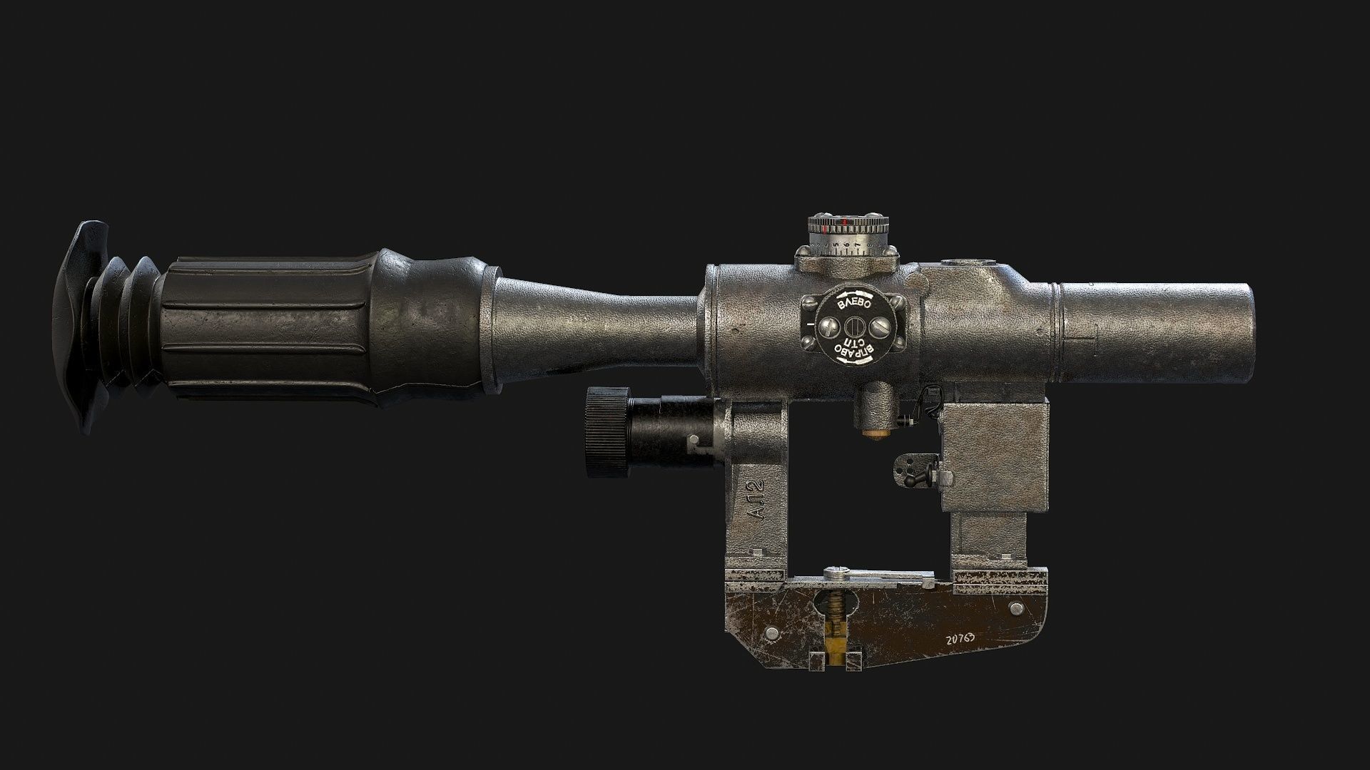 Optical Sniper Sight PSO-1 Low-poly 3D model_2