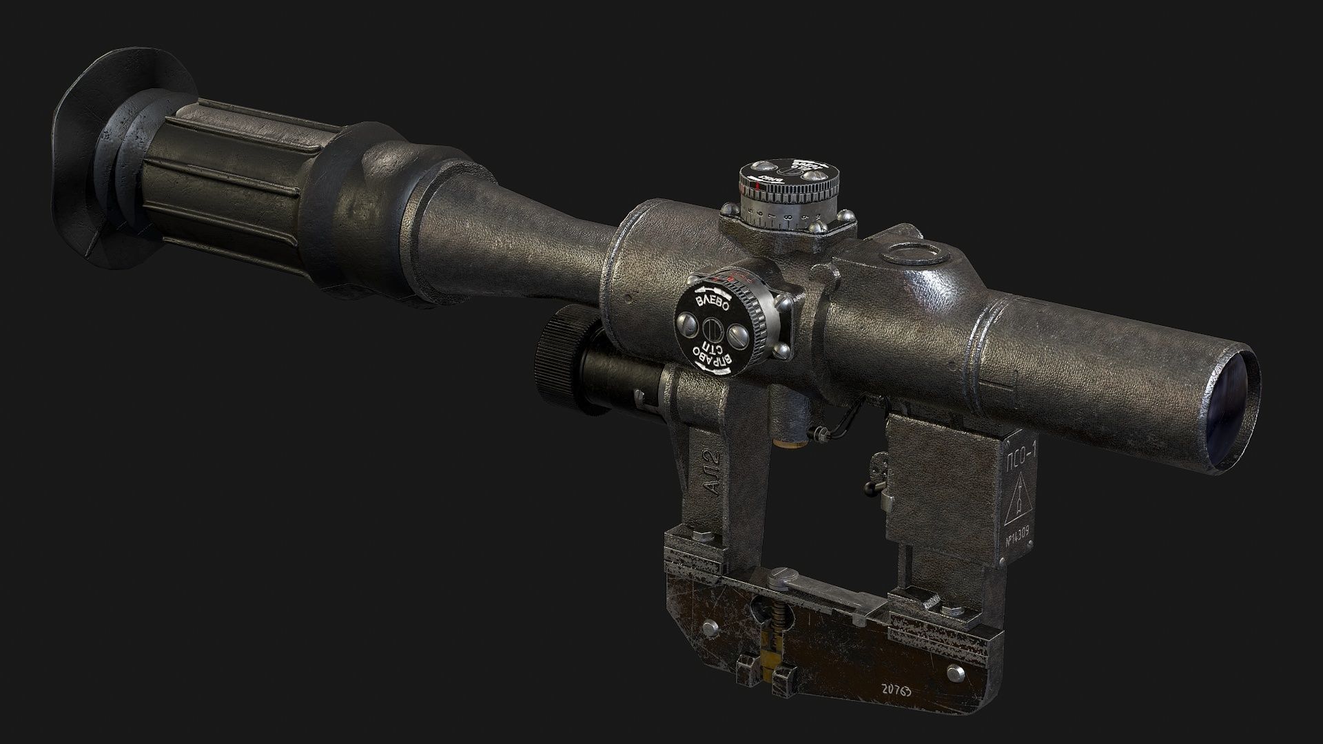 Optical Sniper Sight PSO-1 Low-poly 3D model_7