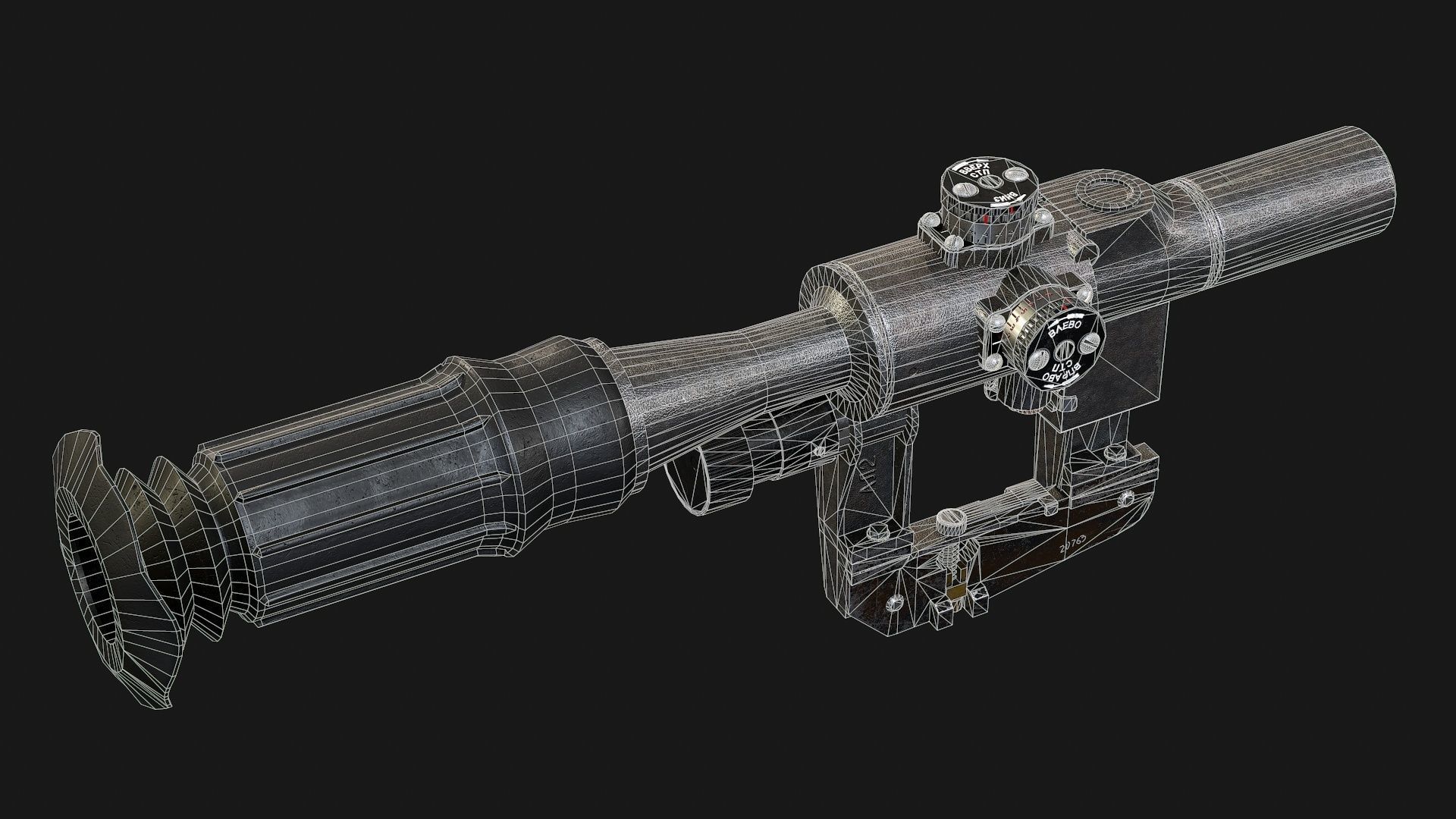 Optical Sniper Sight PSO-1 Low-poly 3D model_3