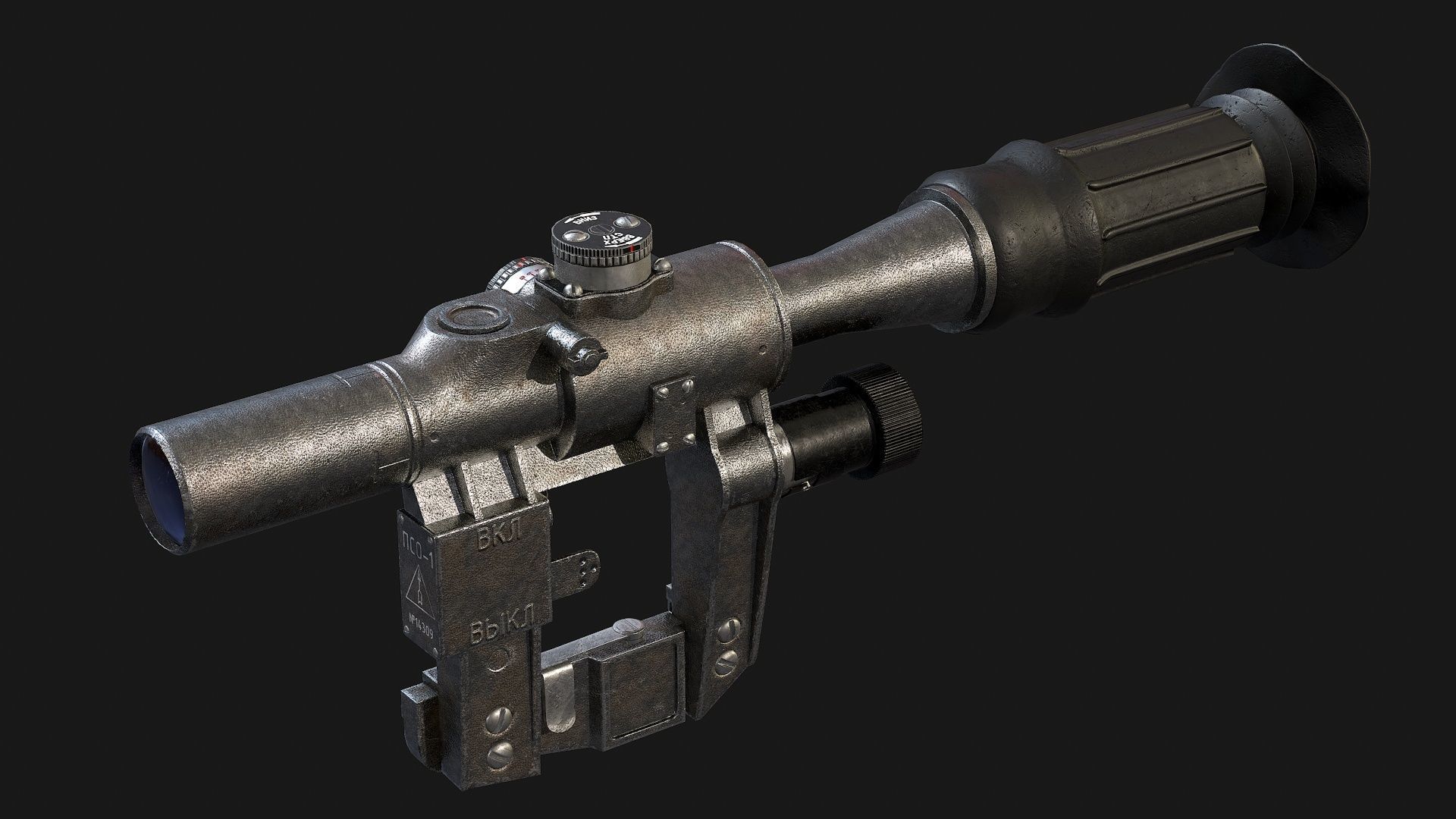 Optical Sniper Sight PSO-1 Low-poly 3D model_8