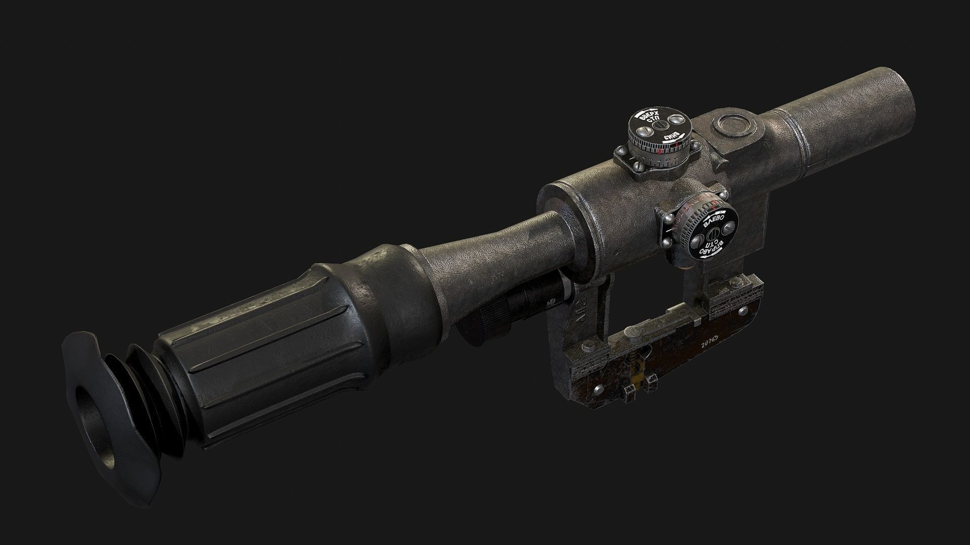 Optical Sniper Sight PSO-1 Low-poly 3D model_4