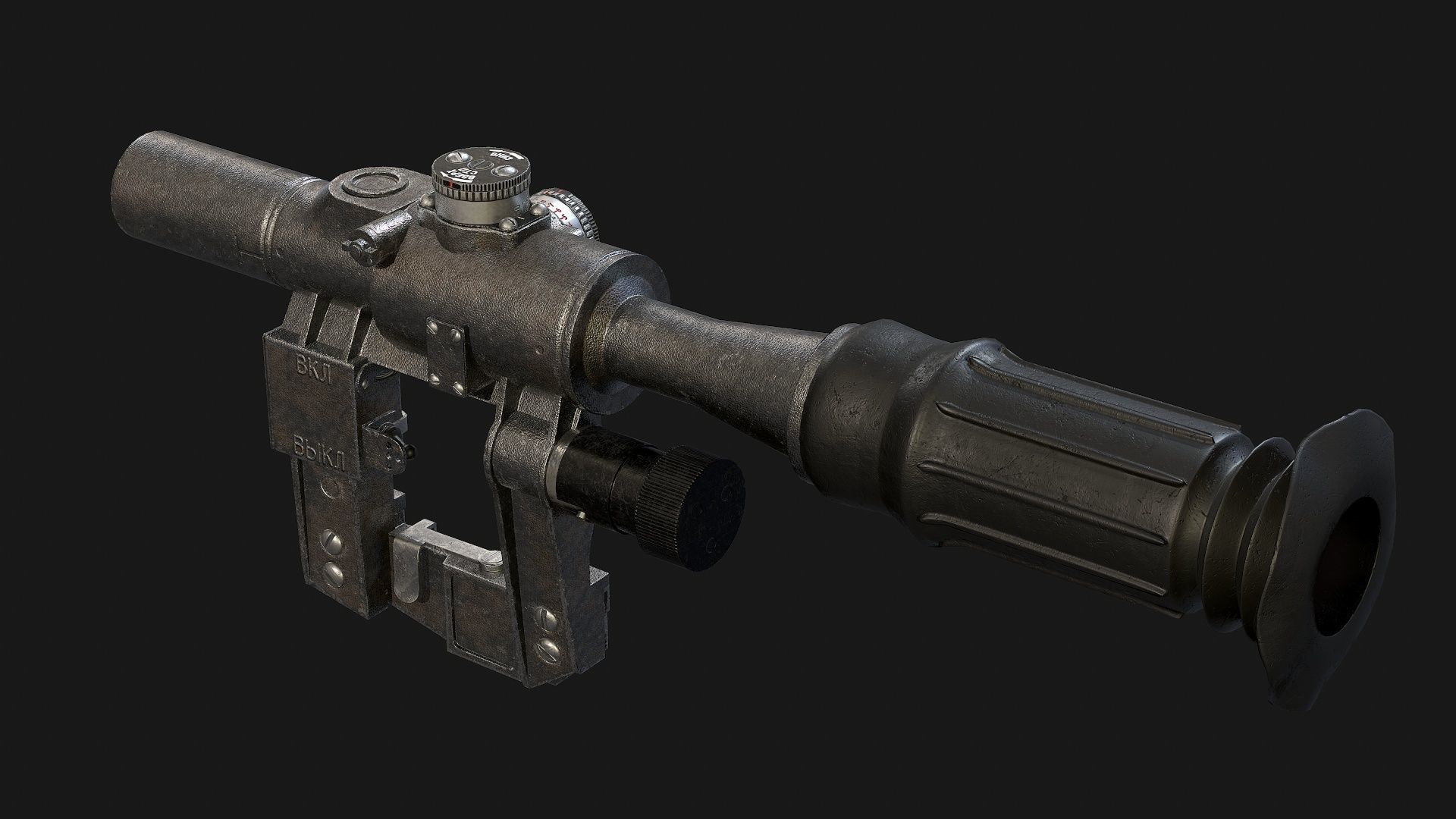 Optical Sniper Sight PSO-1 Low-poly 3D model_9