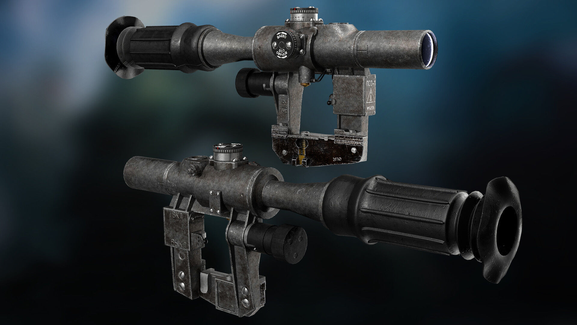 Optical Sniper Sight PSO-1 Low-poly 3D model_14