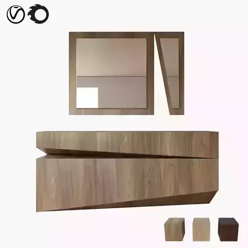 wooden modern consule Free 3D model