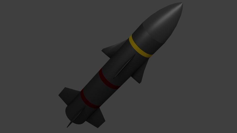 Rocket low-poly missile Low-poly 3D model_0