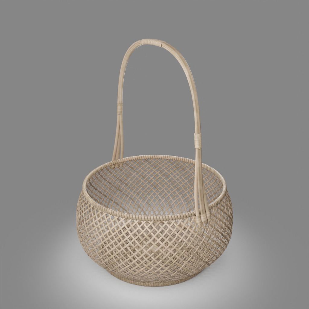 Woven Basket 9 with PBR texture 3D model_3