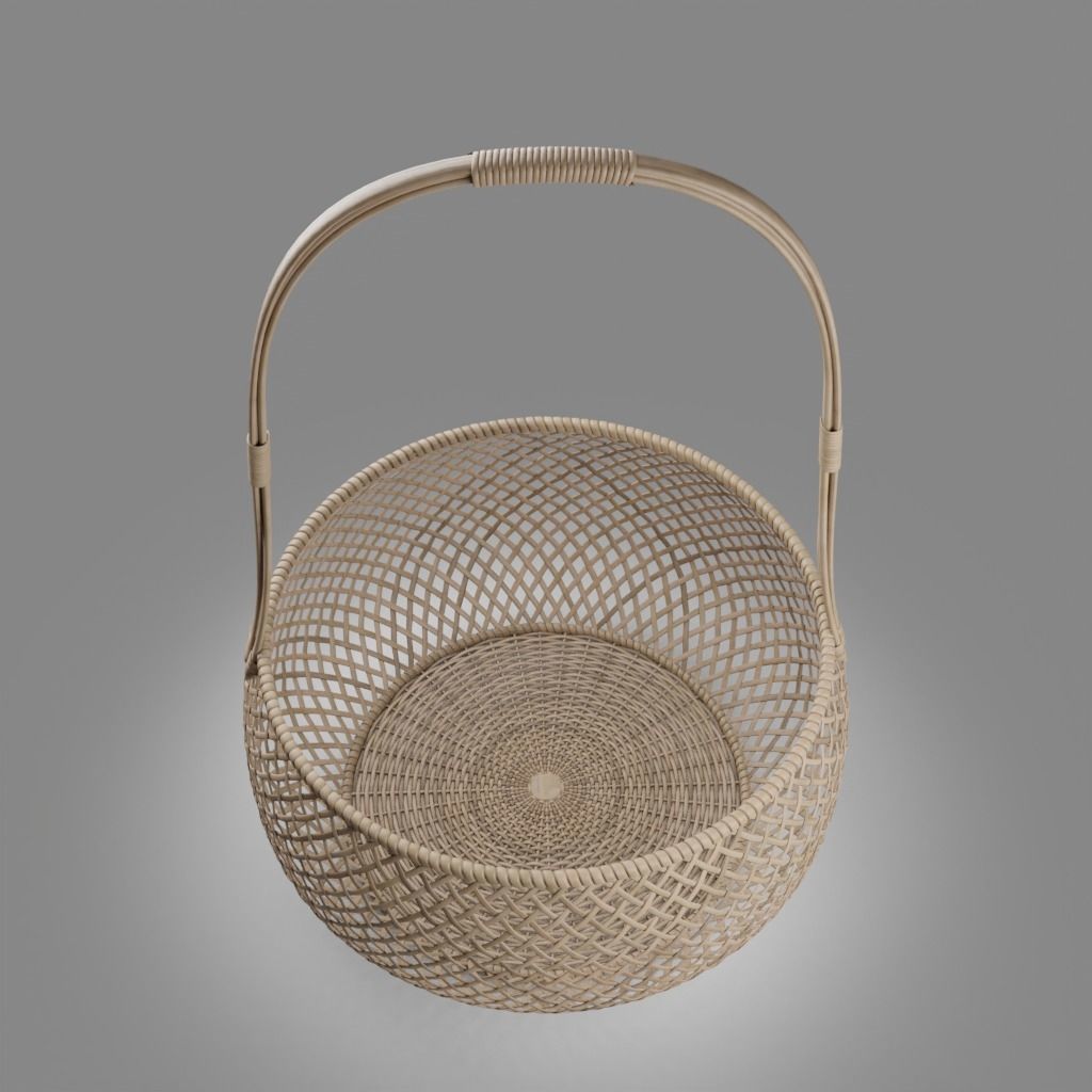 Woven Basket 9 with PBR texture 3D model_10