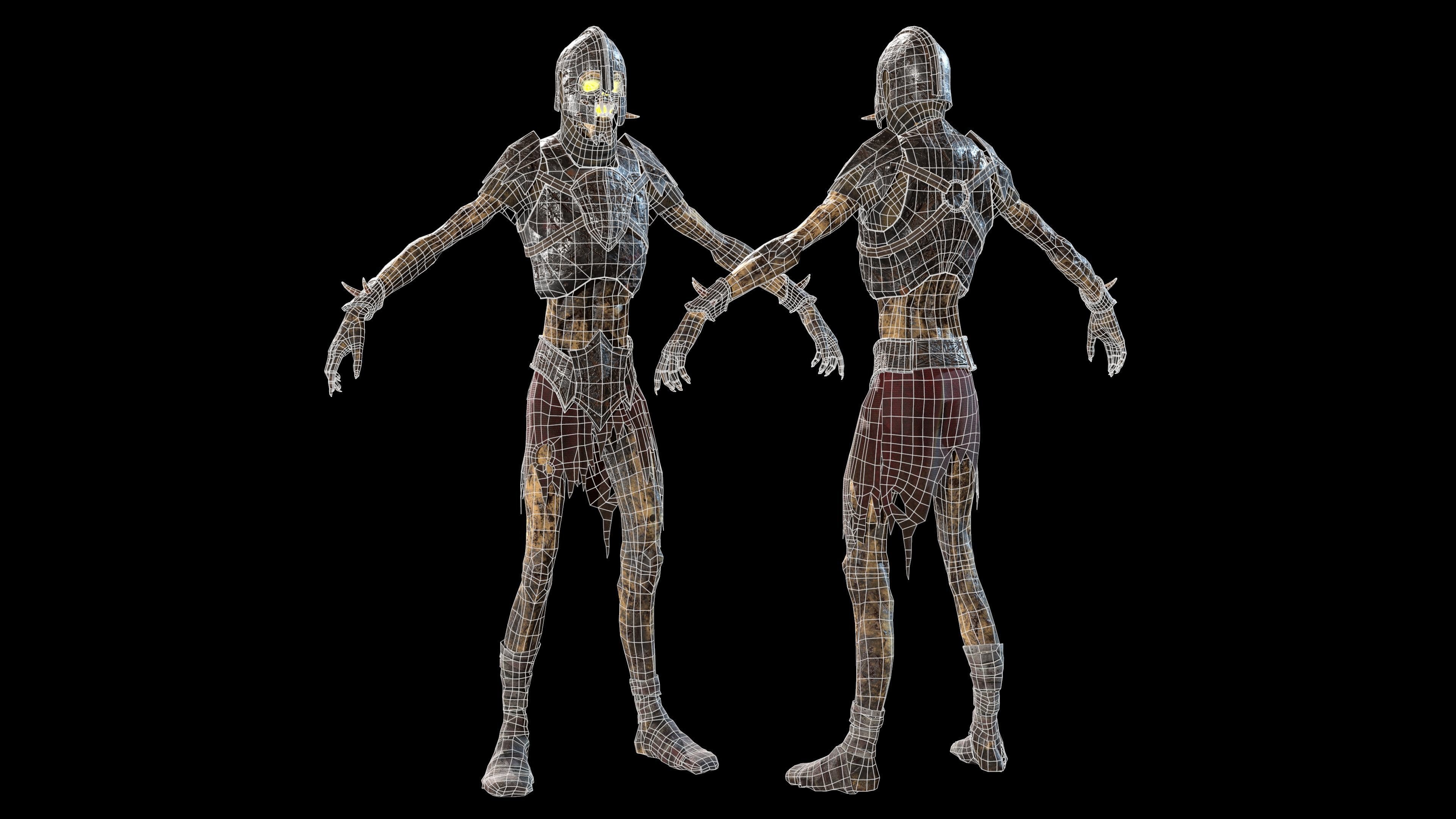 Skeleton soldier 1 RIGGED Low-poly 3D model_3