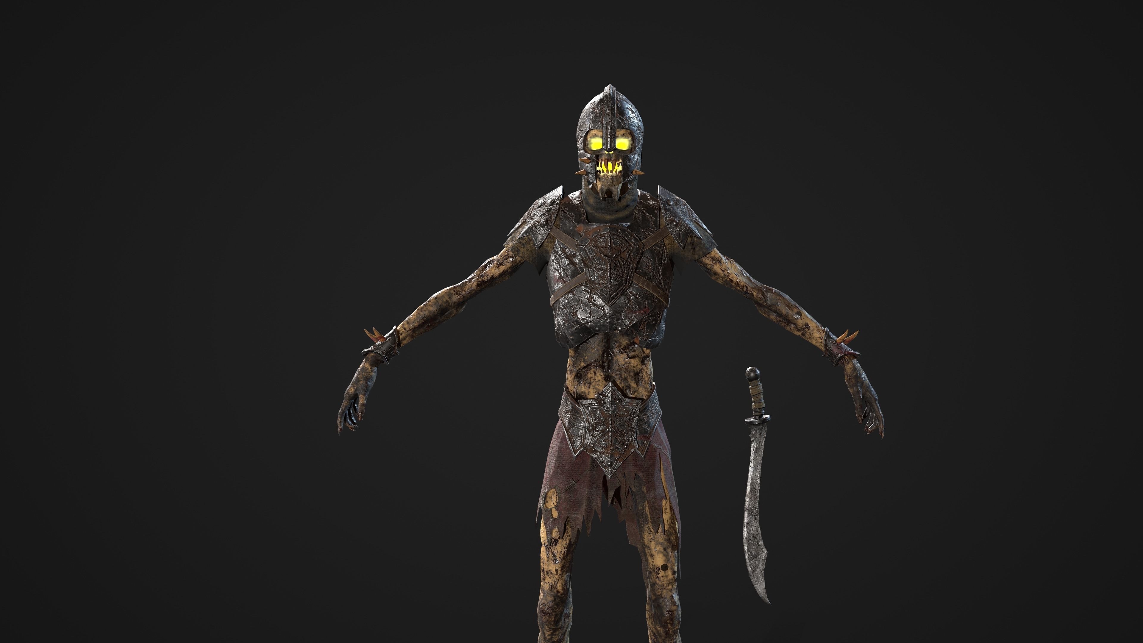 Skeleton soldier 1 RIGGED Low-poly 3D model_15