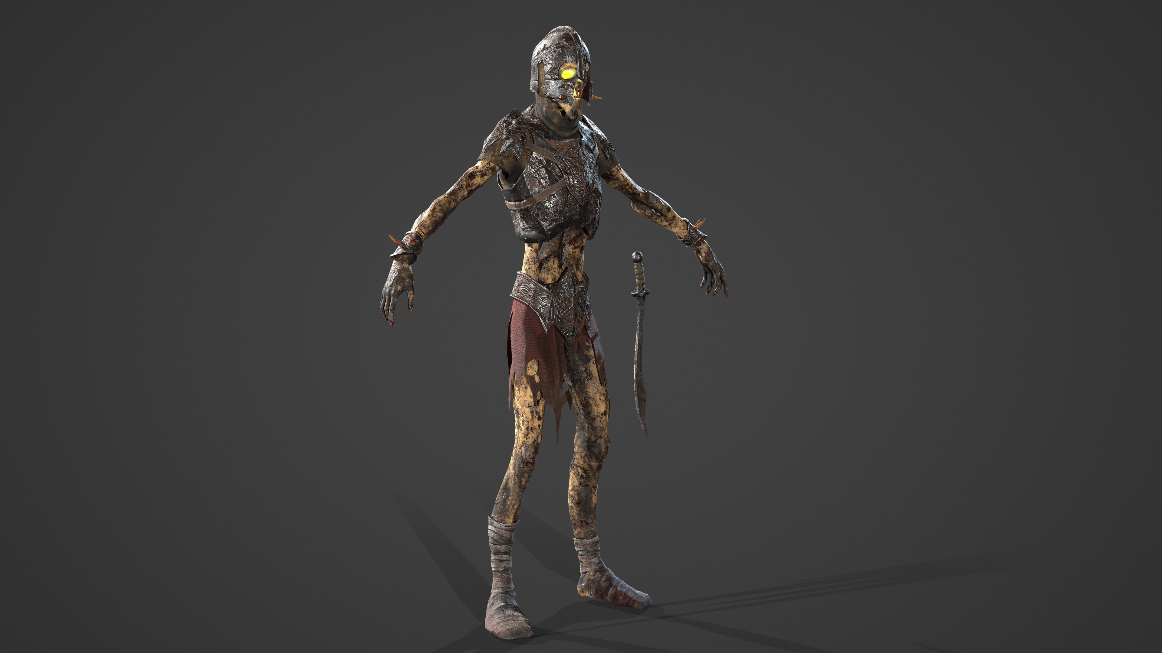 Skeleton soldier 1 RIGGED Low-poly 3D model_6