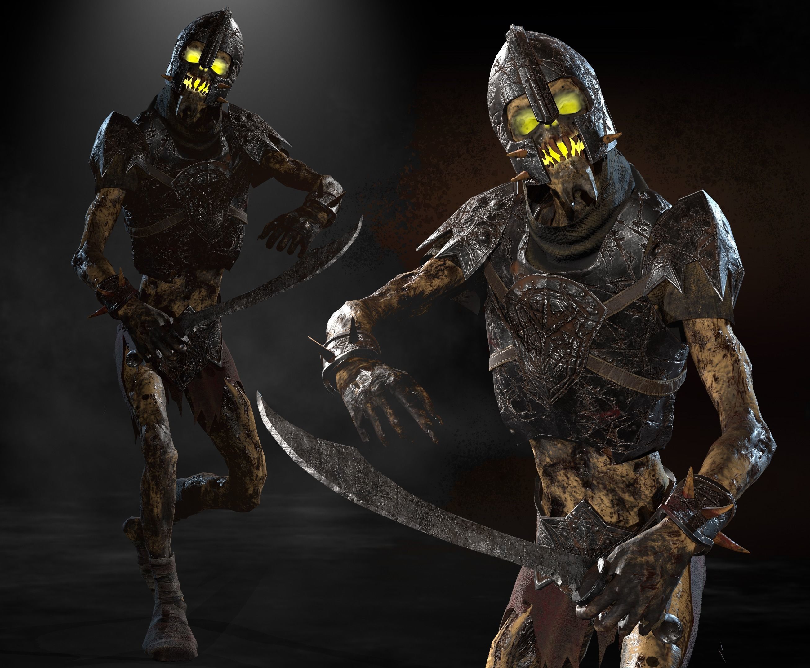 Skeleton soldier 1 RIGGED Low-poly 3D model_19