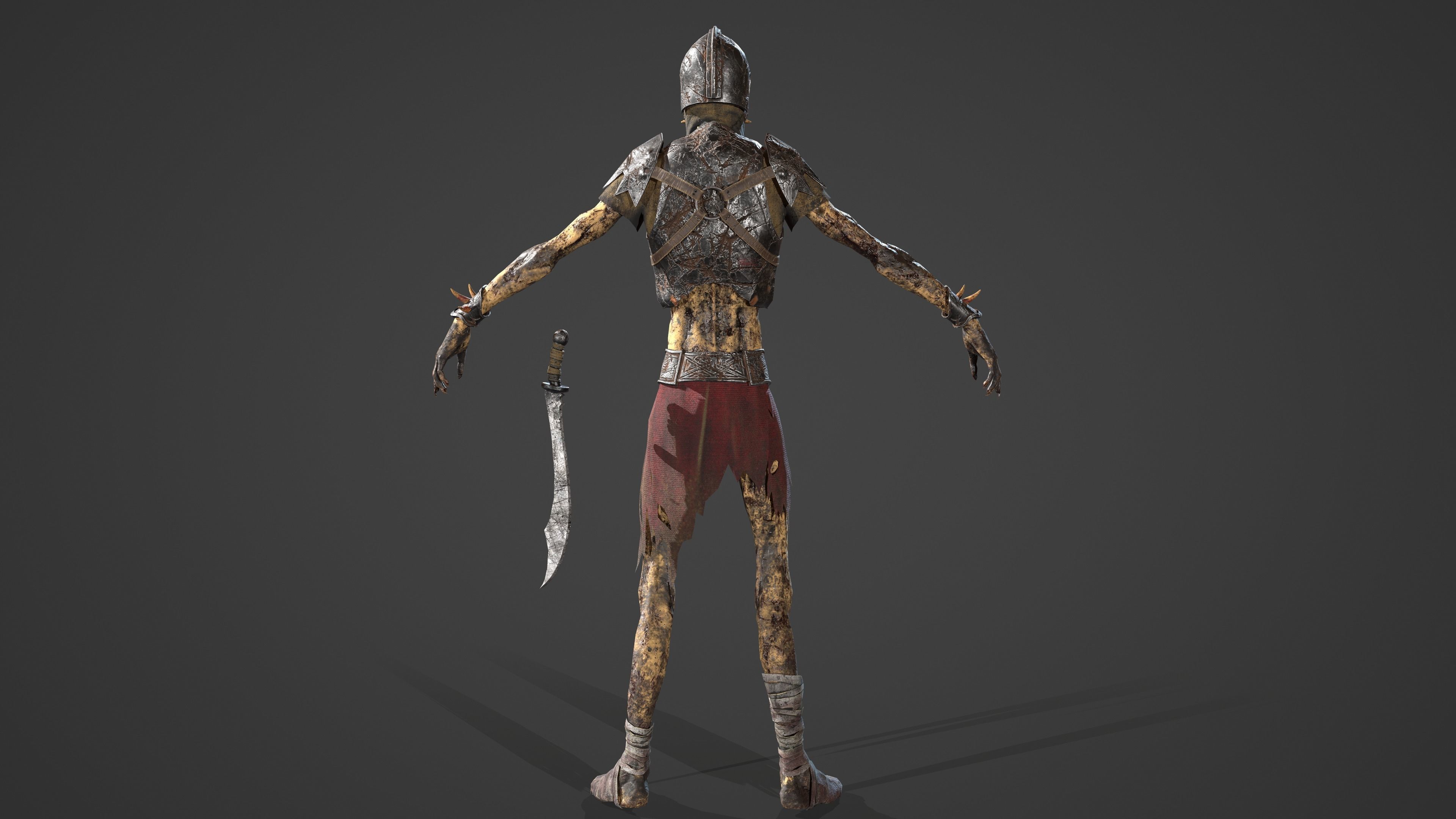 Skeleton soldier 1 RIGGED Low-poly 3D model_7