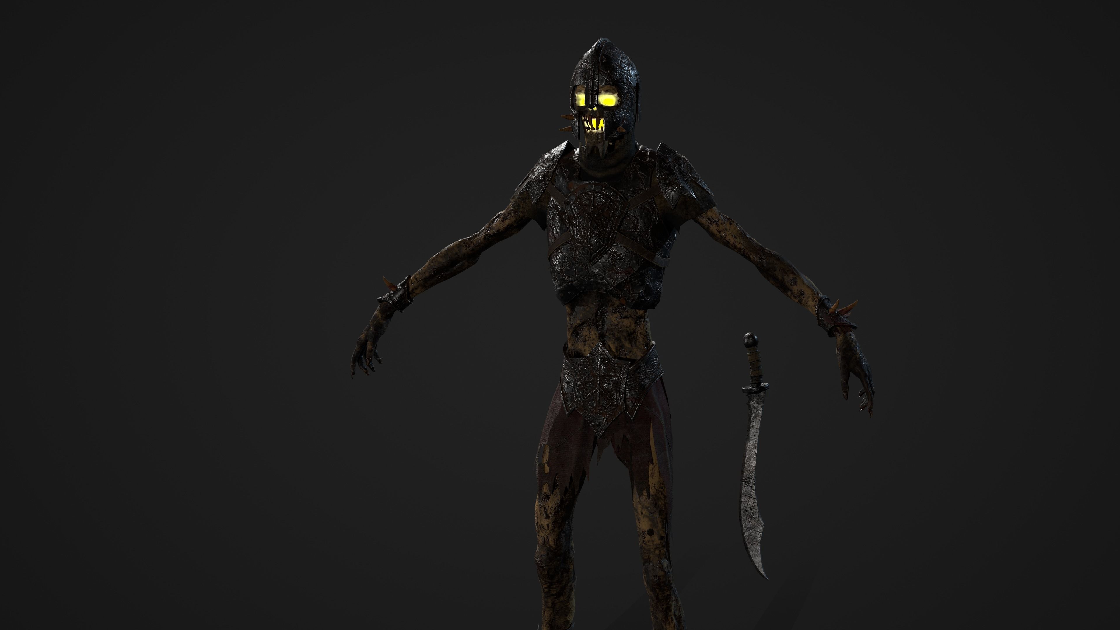 Skeleton soldier 1 RIGGED Low-poly 3D model_16