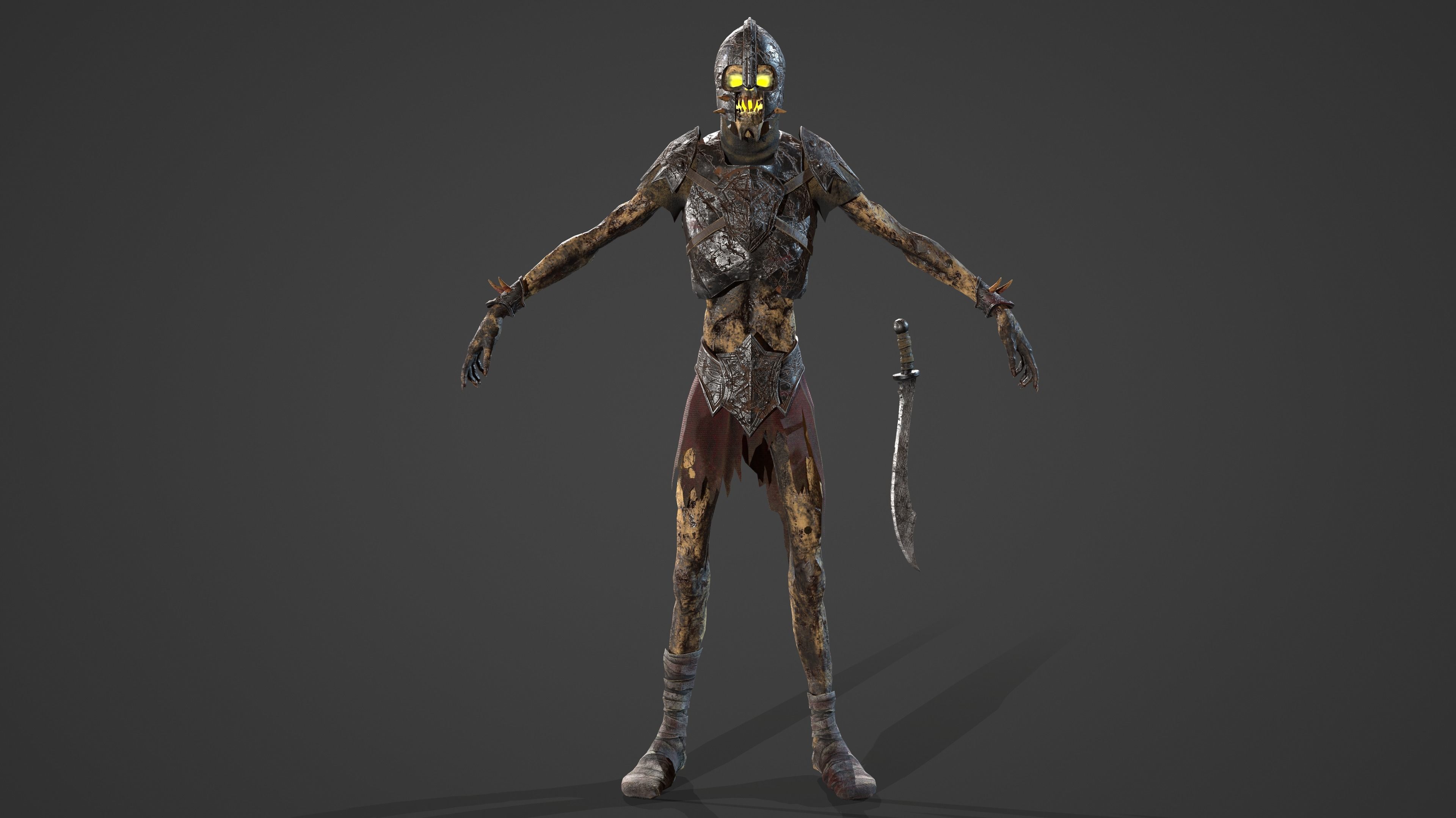 Skeleton soldier 1 RIGGED Low-poly 3D model_5