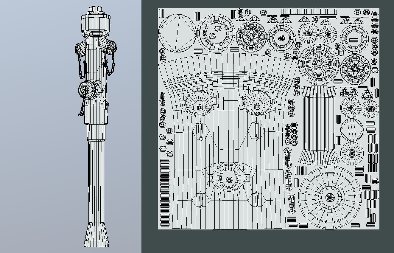 Blue Fire Hydrant VAG - Version 2 - Rusty 2 Low-poly 3D model_8