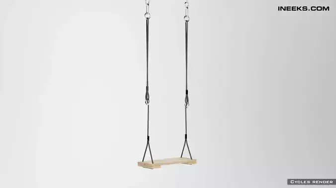 Swings seat with hanging ropes 3D model
