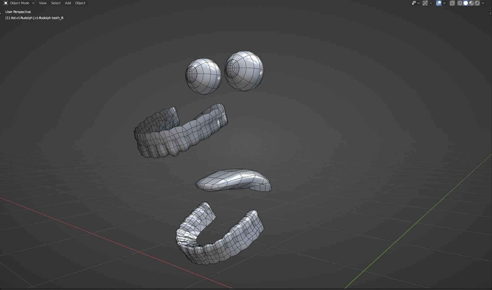 Rudolph -nosed reindeer Low-poly 3D model_6