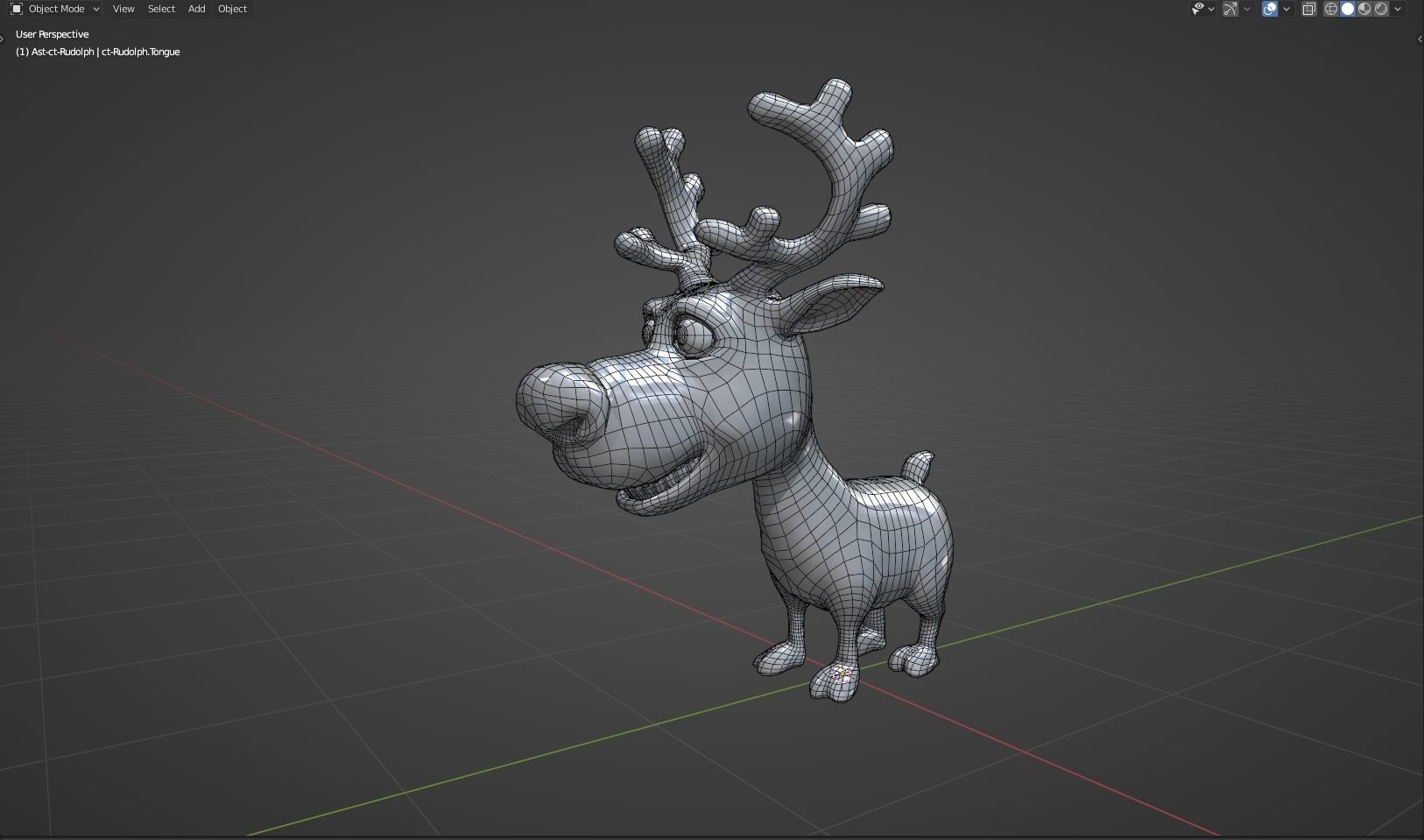 Rudolph -nosed reindeer Low-poly 3D model_5