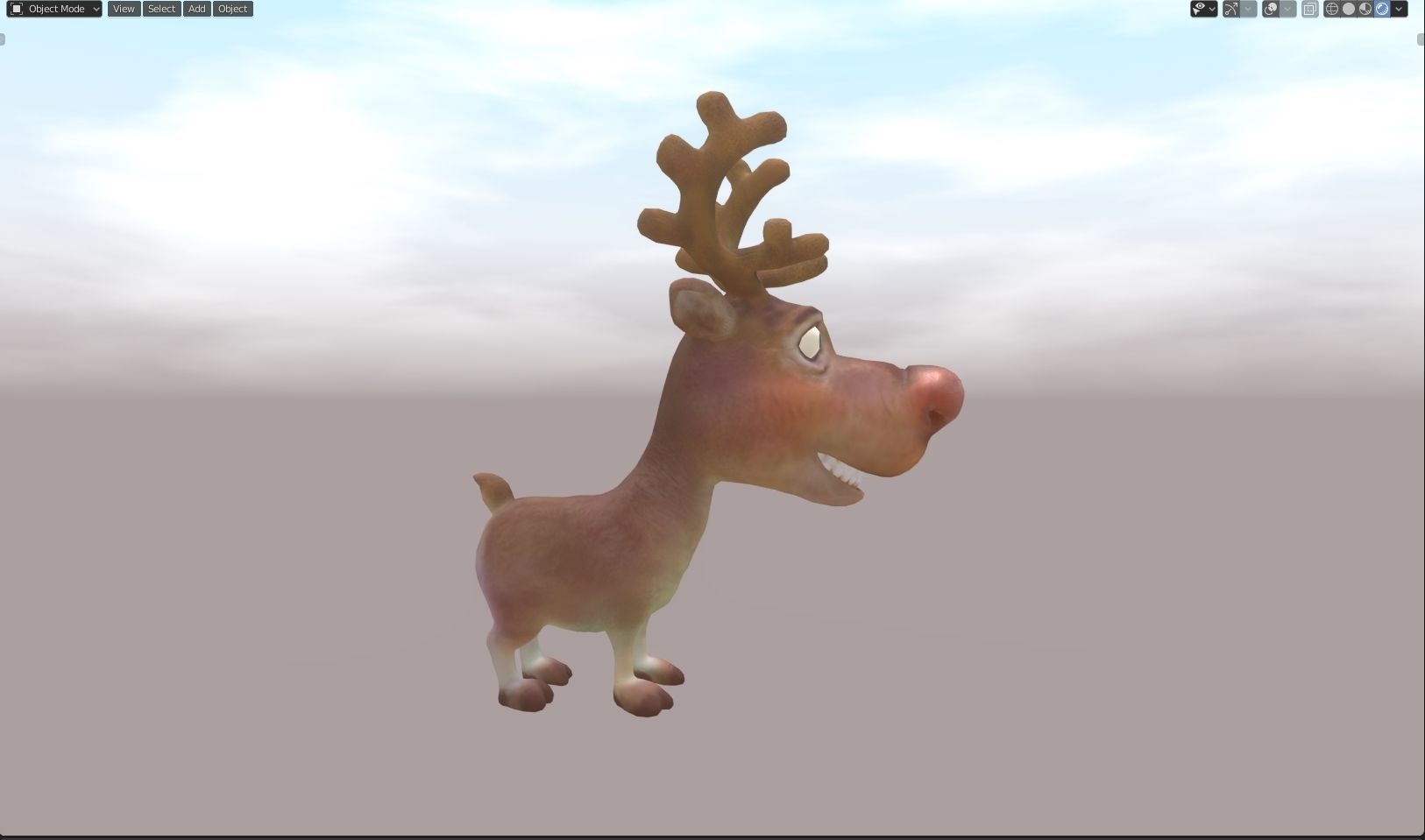 Rudolph -nosed reindeer Low-poly 3D model_10