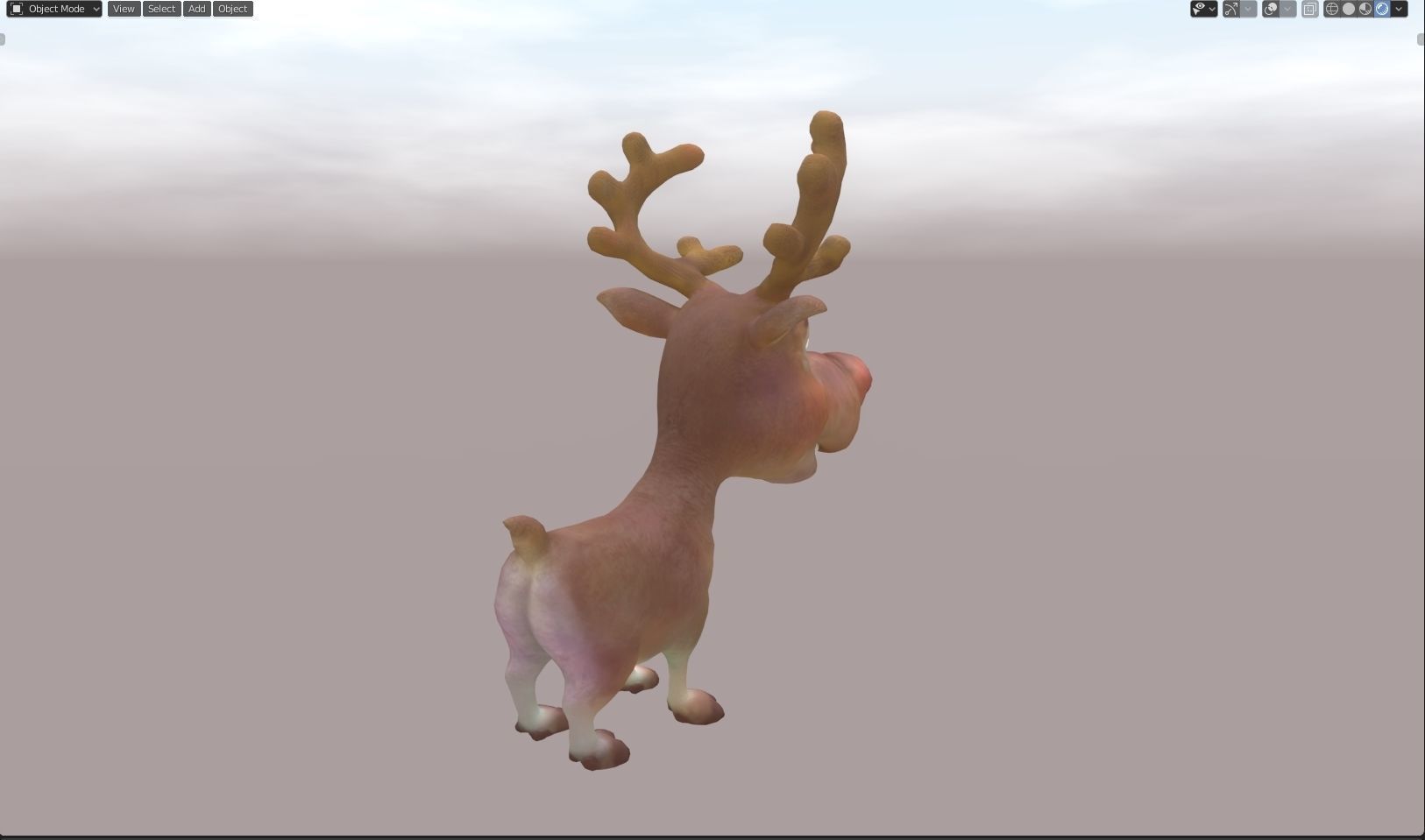 Rudolph -nosed reindeer Low-poly 3D model_9