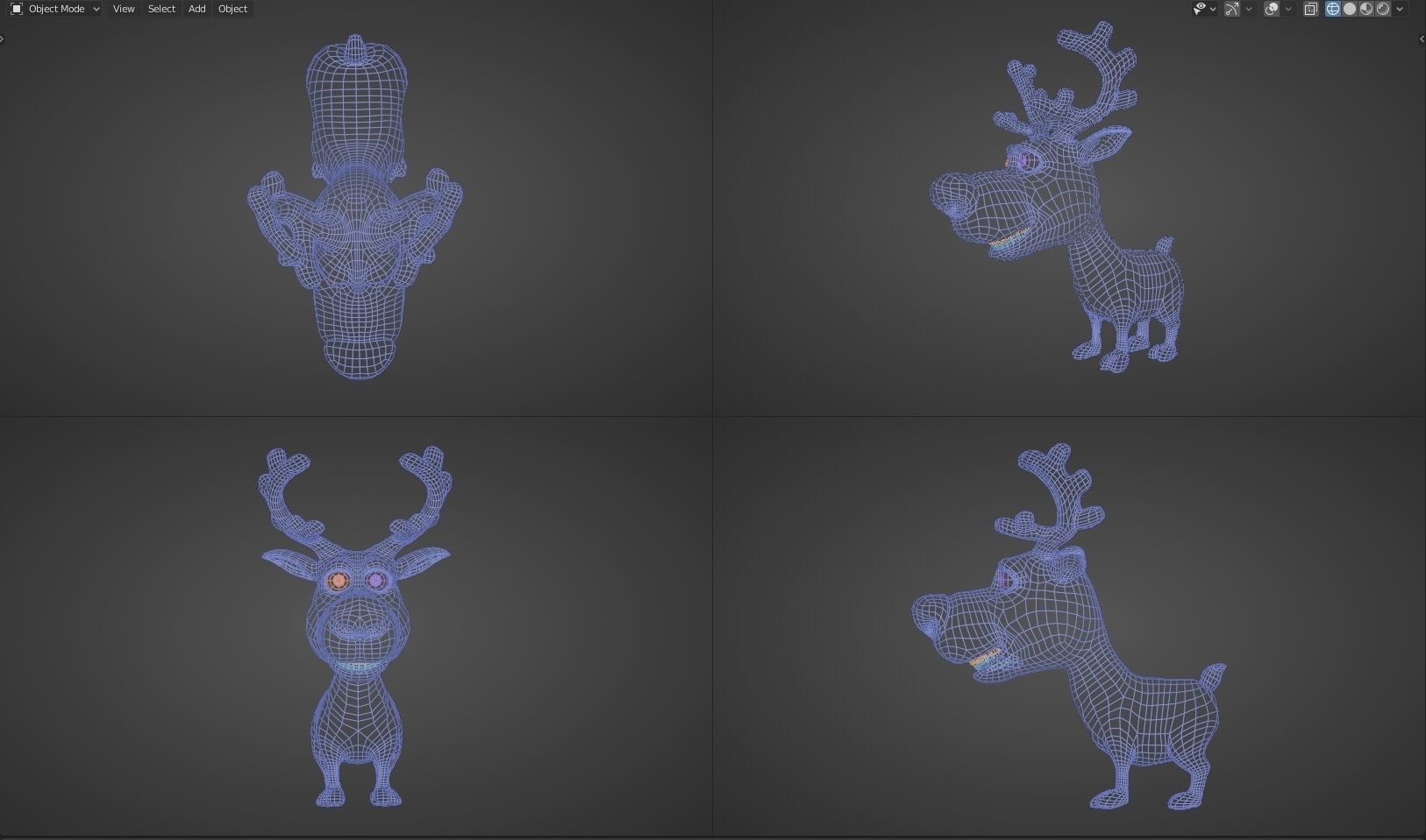 Rudolph -nosed reindeer Low-poly 3D model_7