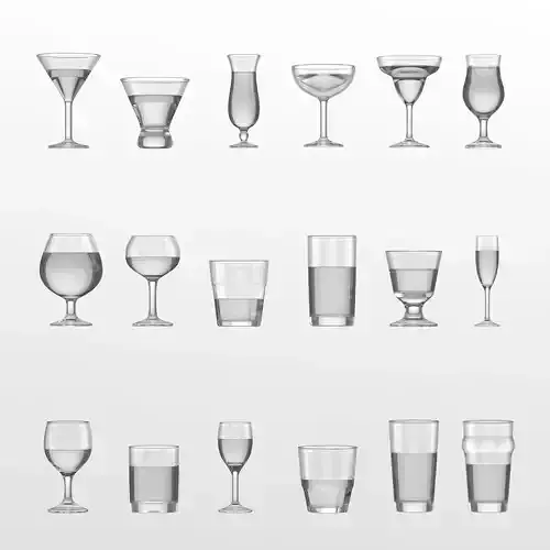 Set of glasses 3D model