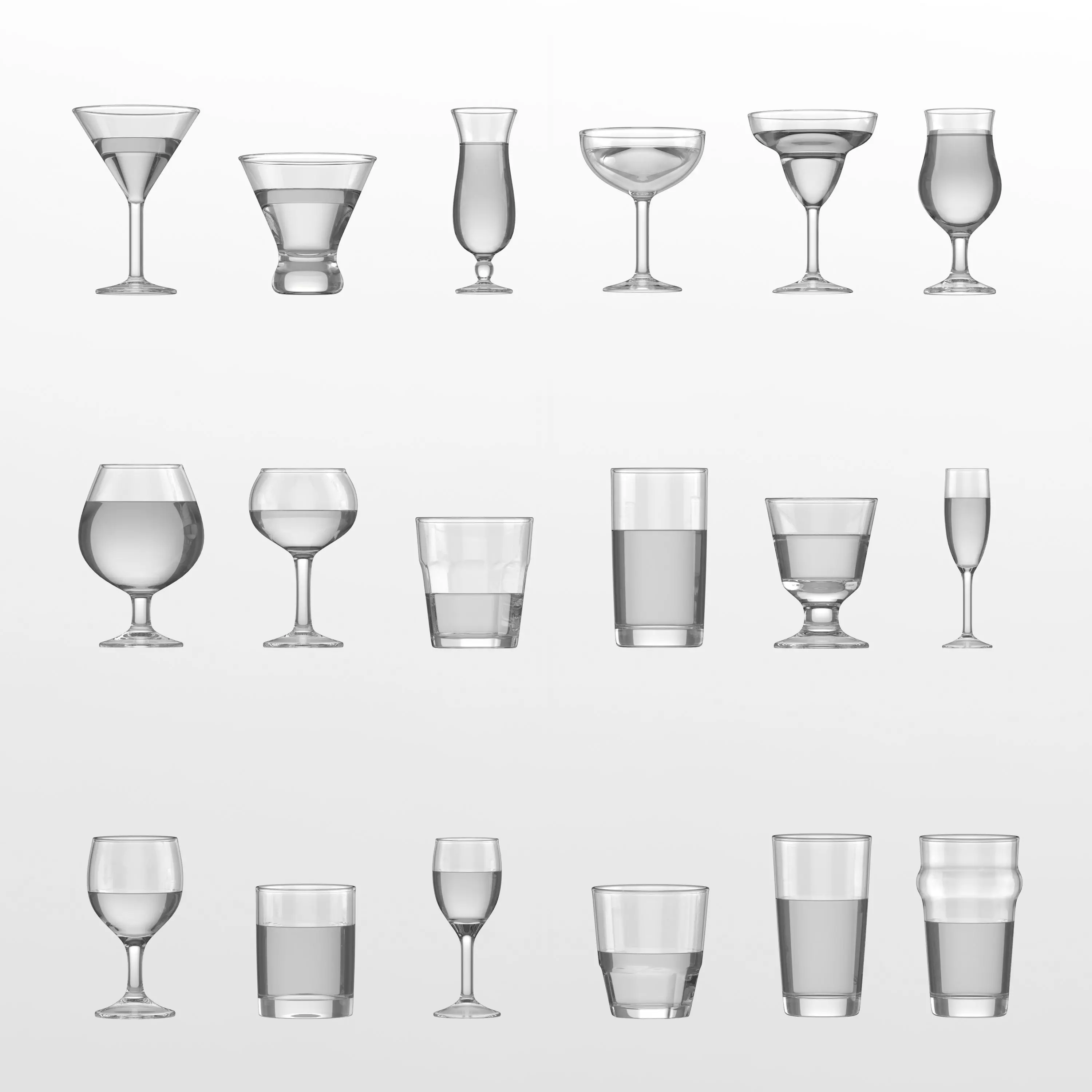 Set of glasses 3D model_0