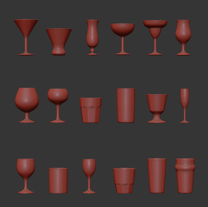 Set of glasses 3D model_14