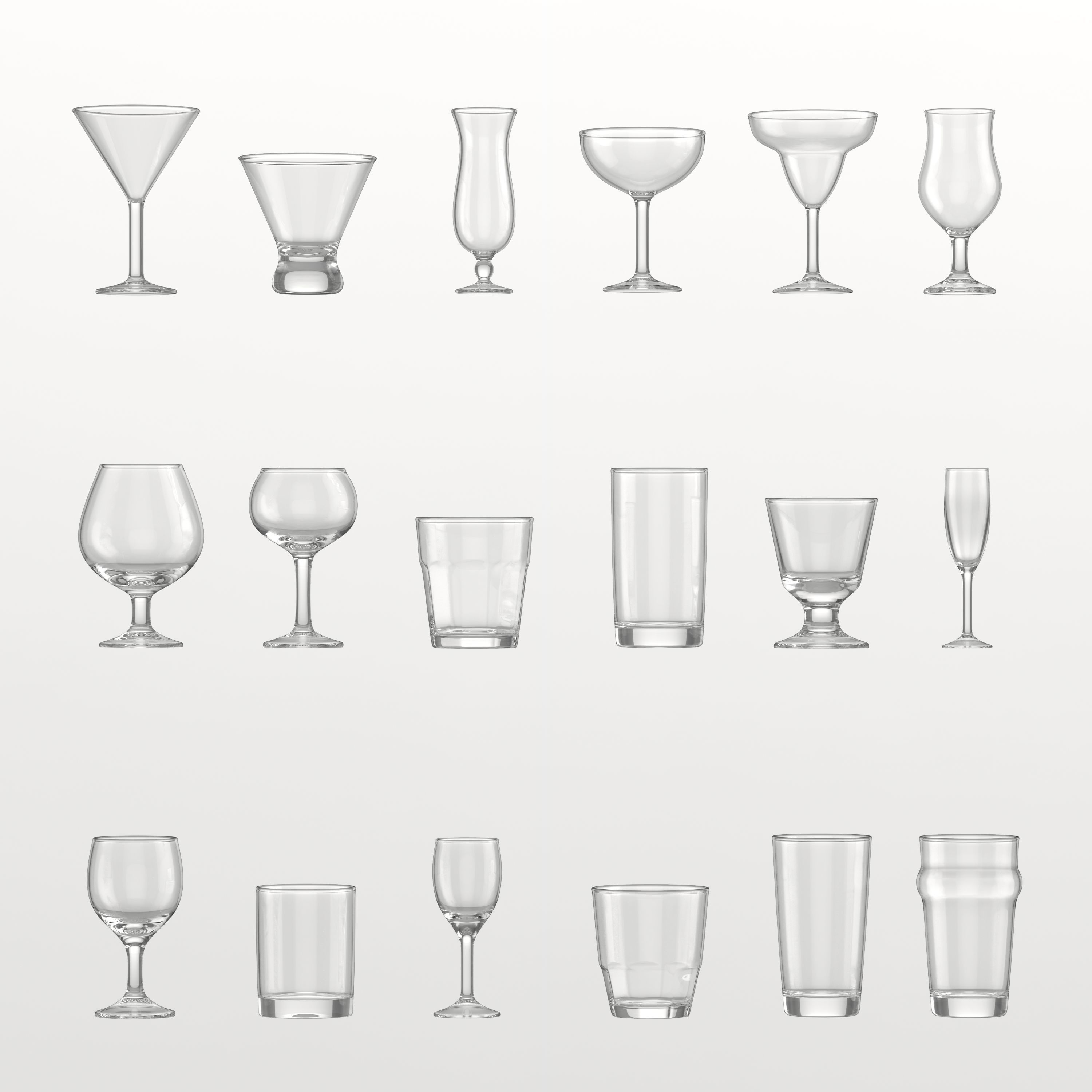 Set of glasses 3D model_1
