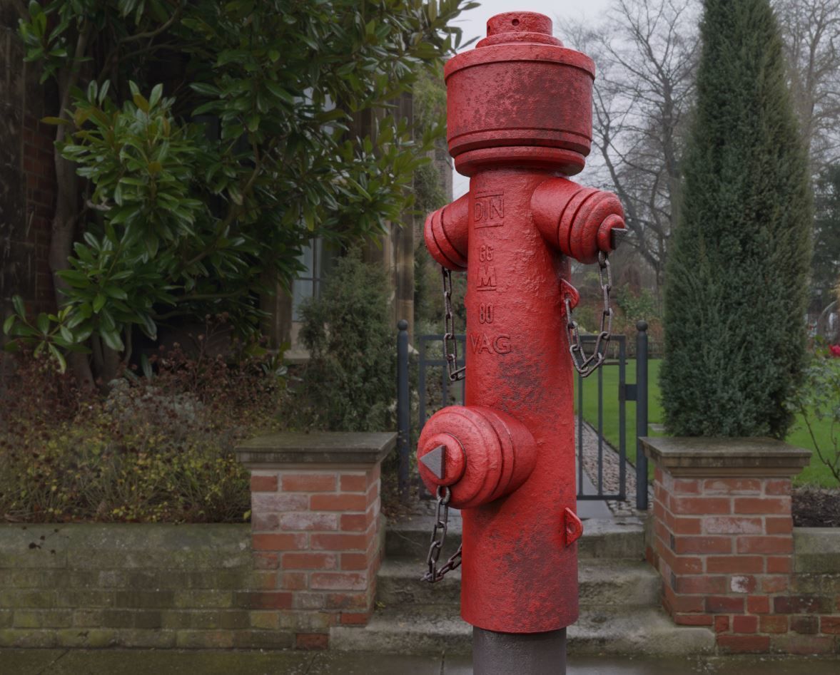 Fire Hydrant VAG 2 - Red and Rosty 1 - Low-poly 3D model_16