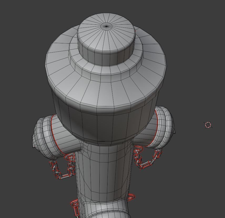 Fire Hydrant VAG 2 - Red and Rosty 1 - Low-poly 3D model_15